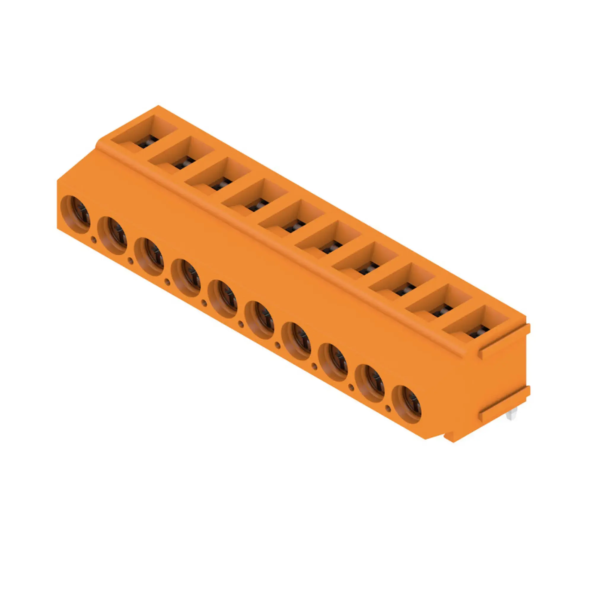 Weidmüller 1234310000 PCB terminal, 320 V, 17.5 A, Pitch in mm: 5.00, 2.5 mm², Number of poles: 10, Clamping yoke connection, THT solder connection, 180°, Box (img_001)