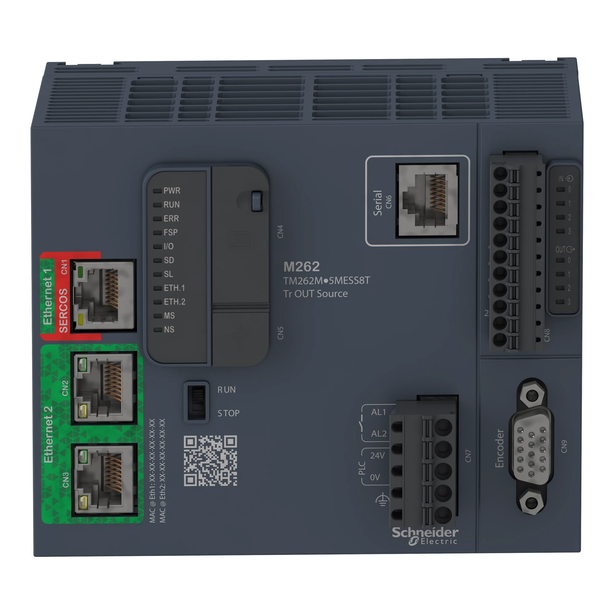 Schneider Electric TM262M25MESS8T PLC/Motion Control, Modicon M262, IIoT-capable, 3 ns/instruction, 8 axes, 2x Ethernet, OPC UA, SERCOS 3, 8 fast I/O (img_005) Schneider Electric TM262M25MESS8T PLC/Motion Control, Modicon M262, IIoT-capable, 3 ns/instruction, 8 axes, 2x Ethernet, OPC UA, SERCOS 3, 8 fast I/O (img_005)