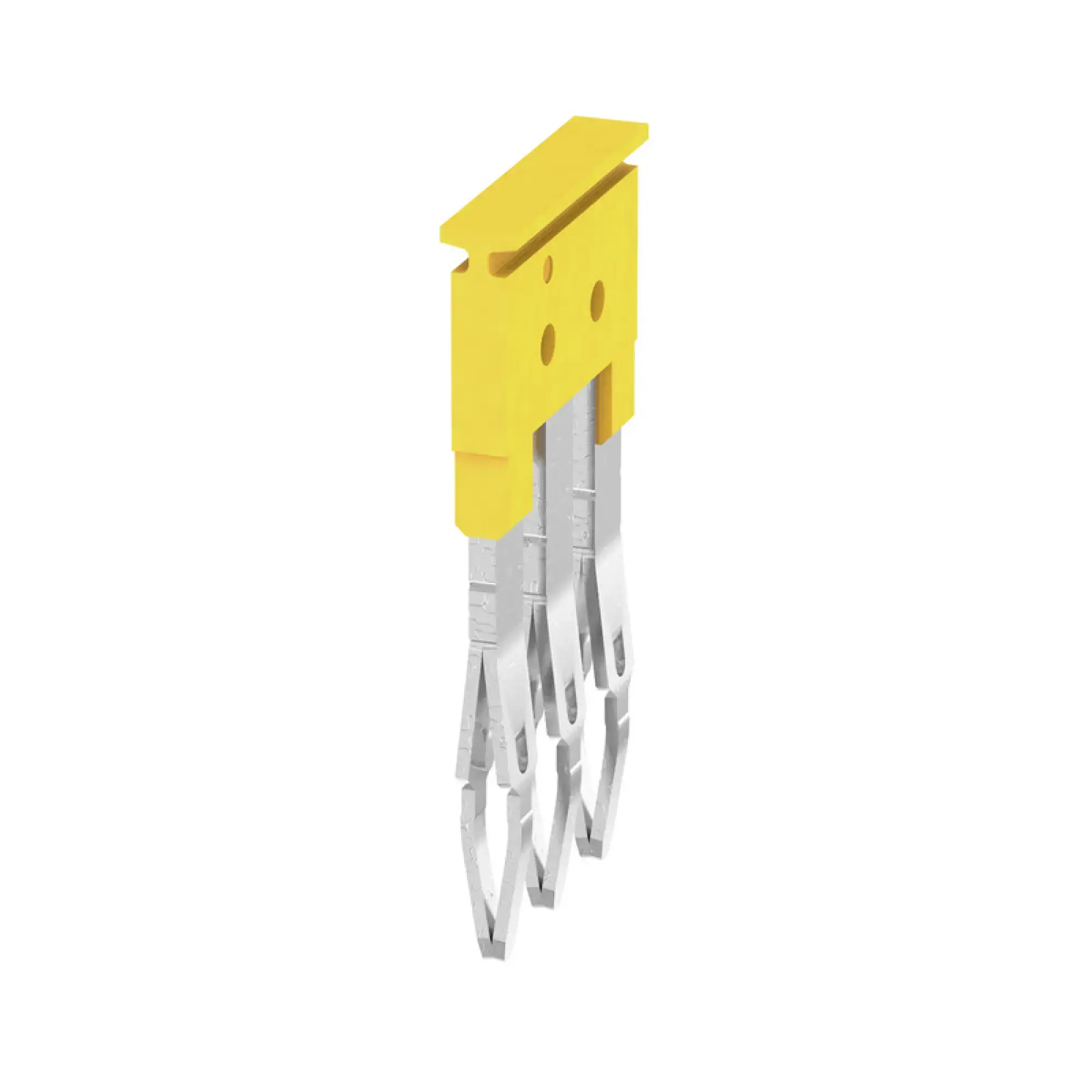 Weidmüller 1608870000 Cross-connector (terminal), Plugged, yellow, 24 A, Number of poles: 3, Pitch in mm: 5.10, Insulated: Yes, Width: 2.8 mm (img_001)