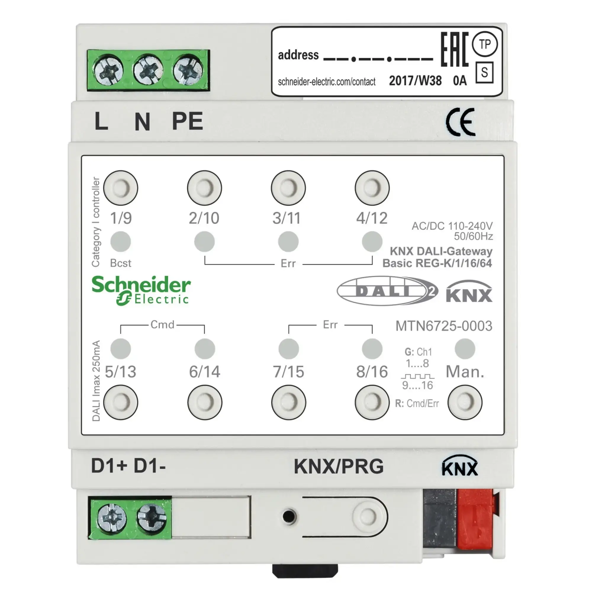 Schneider Electric MTN6725-0003 KNX DALI-Gateway Basic REG-K/1/16/64 1Kanal (img_001) Schneider Electric MTN6725-0003 KNX DALI-Gateway Basic REG-K/1/16/64 1Kanal (img_001)