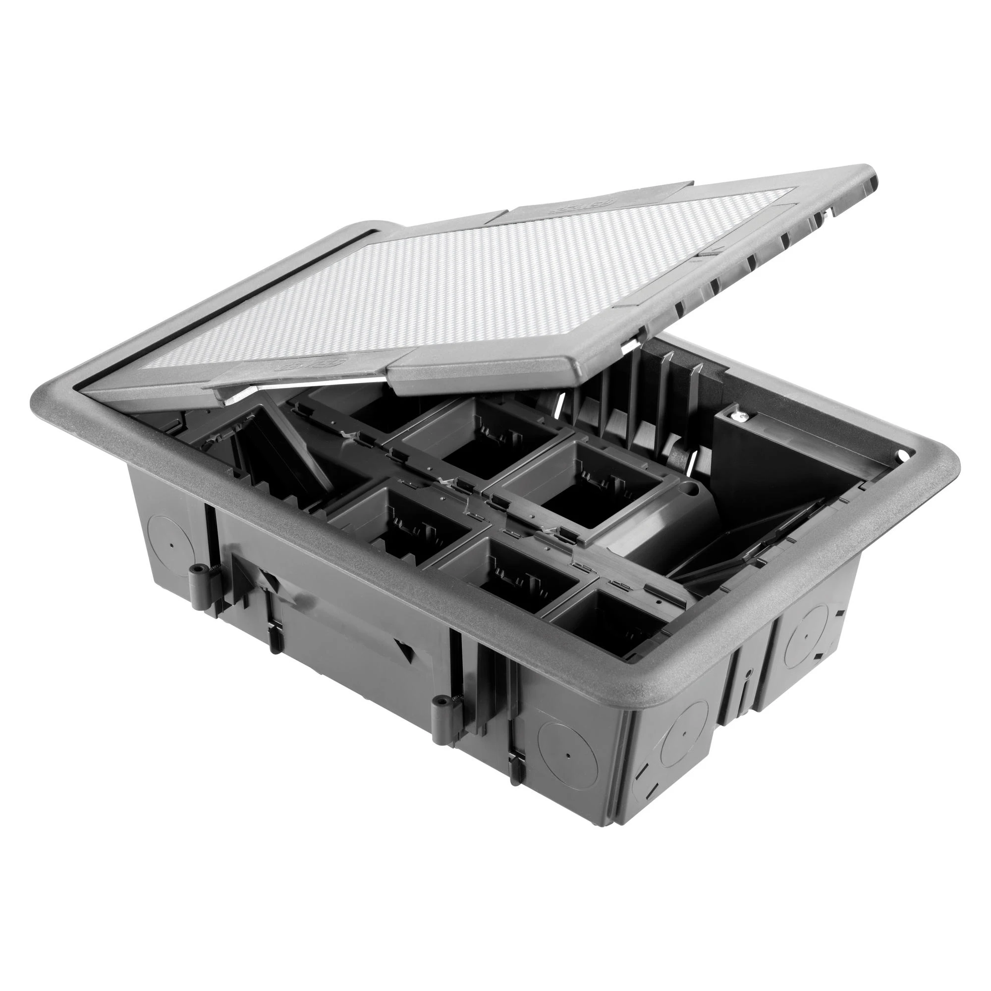 GEWISS GW24616 UNDERFLOOR OUTLET BOX - INOX COVER - 16 MODULES SYSTEM (img_001)