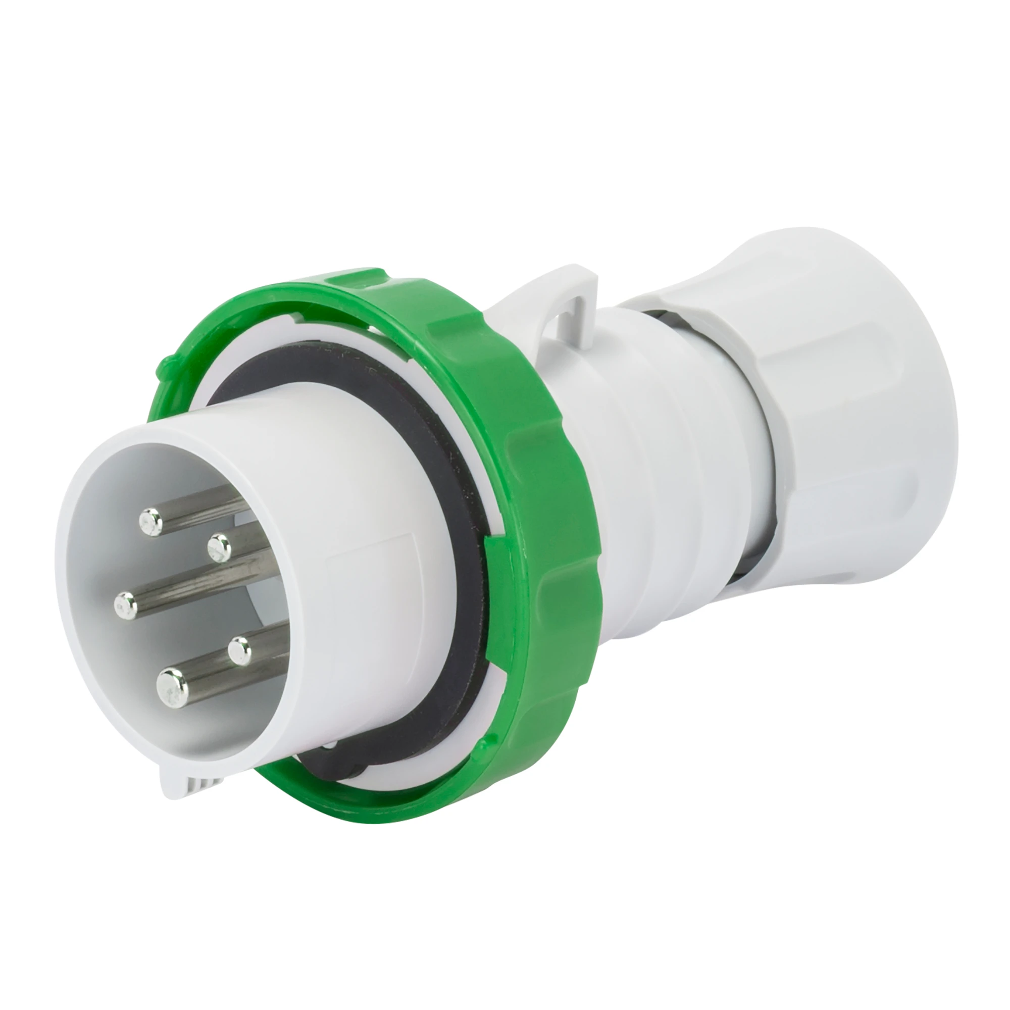GEWISS GW60740H STRAIGHT PLUG HP - IP66/IP67/IP68/IP69 - 3P+N+E 16A >50V 100-300HZ - GREEN - 10H - SCREW WIRING (img_001)