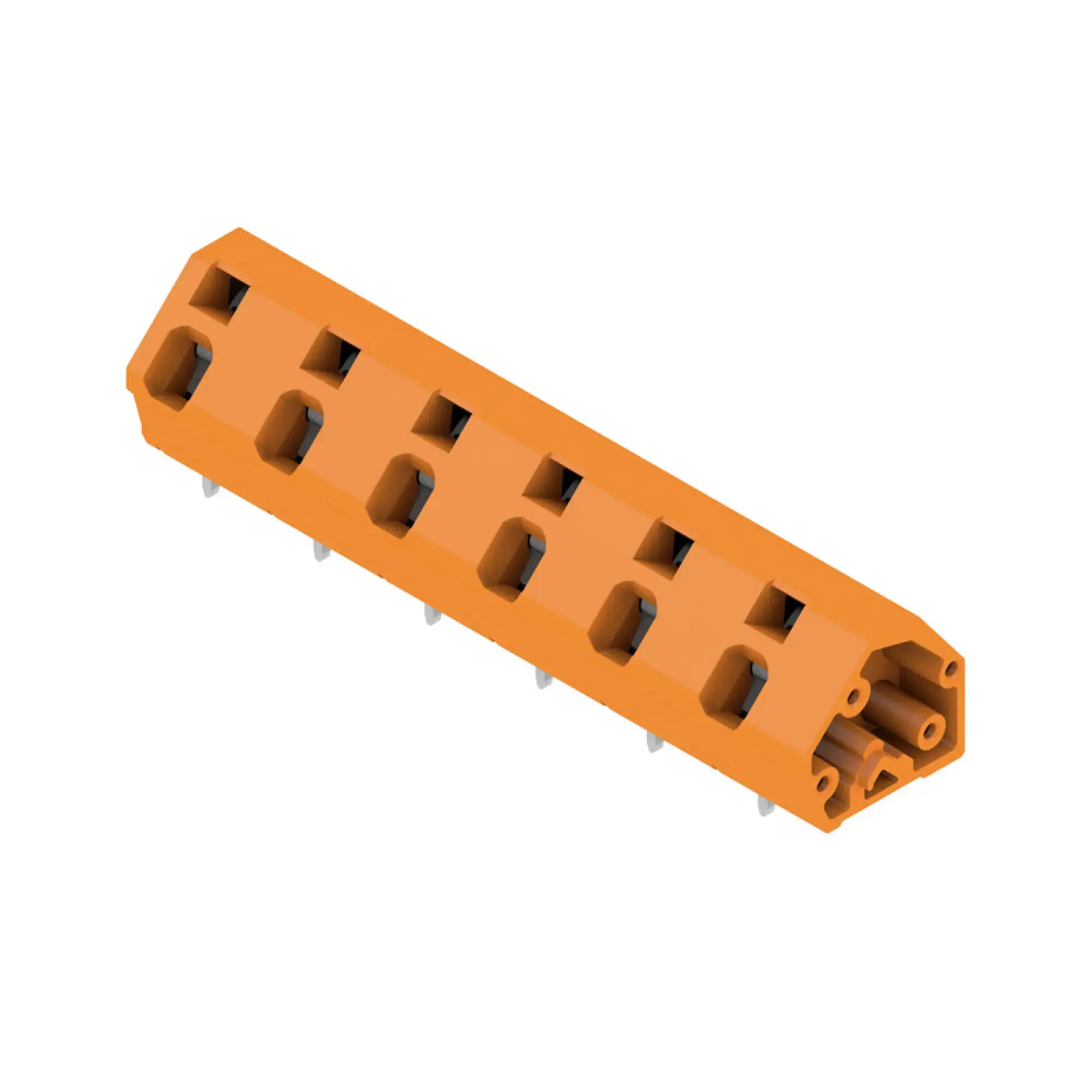 Weidmüller 1953510000 PCB terminal, 1000 V, 24 A, Pitch in mm: 10.00, 2.5 mm², Number of poles: 6, Tension-clamp connection, THT solder connection, 135°, Box (img_001)