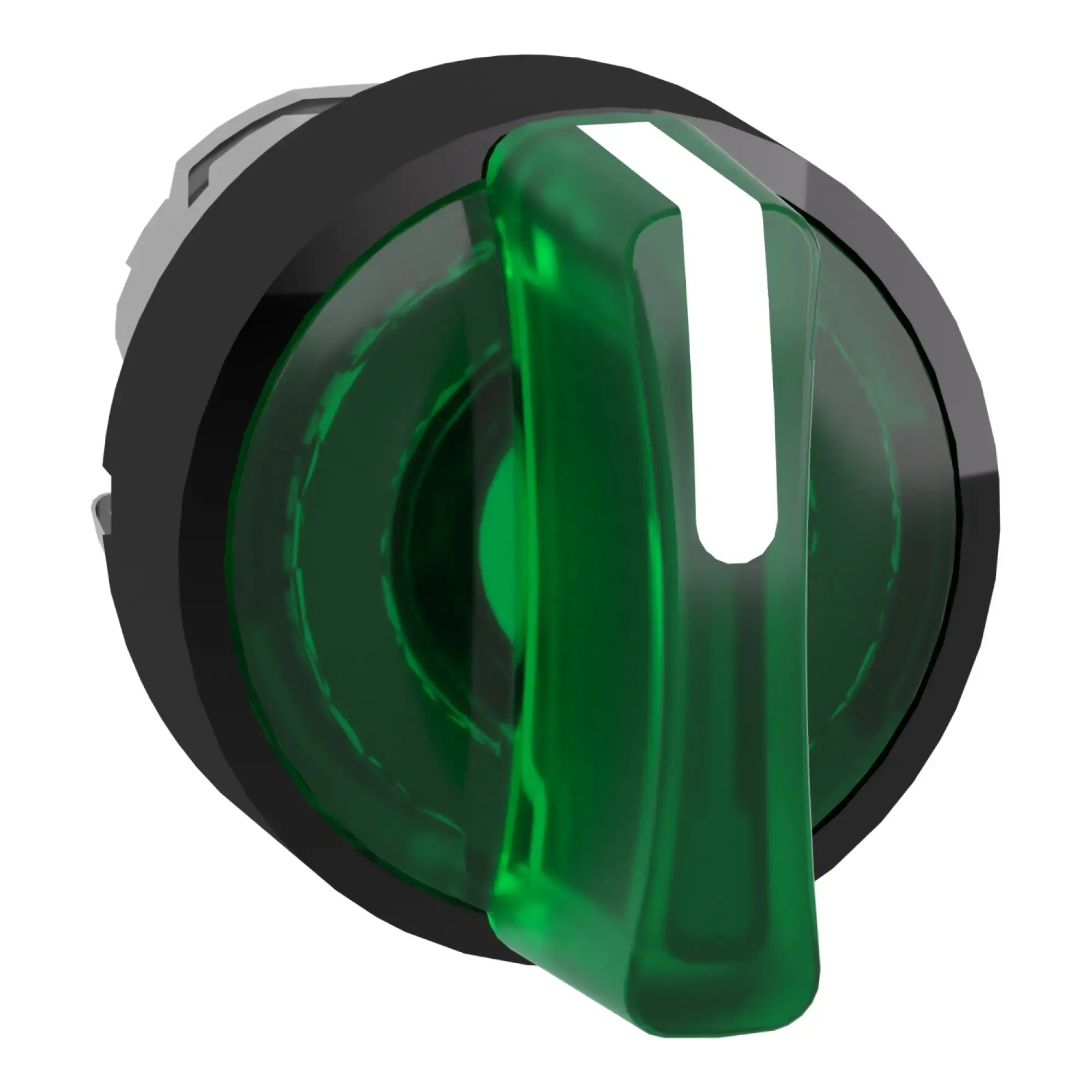 Schneider Electric ZB4BK15337 Illuminated selector switch, front element, Harmony XB4, black metal, 22mm, green, for universal LED, 3 positions (img_010)