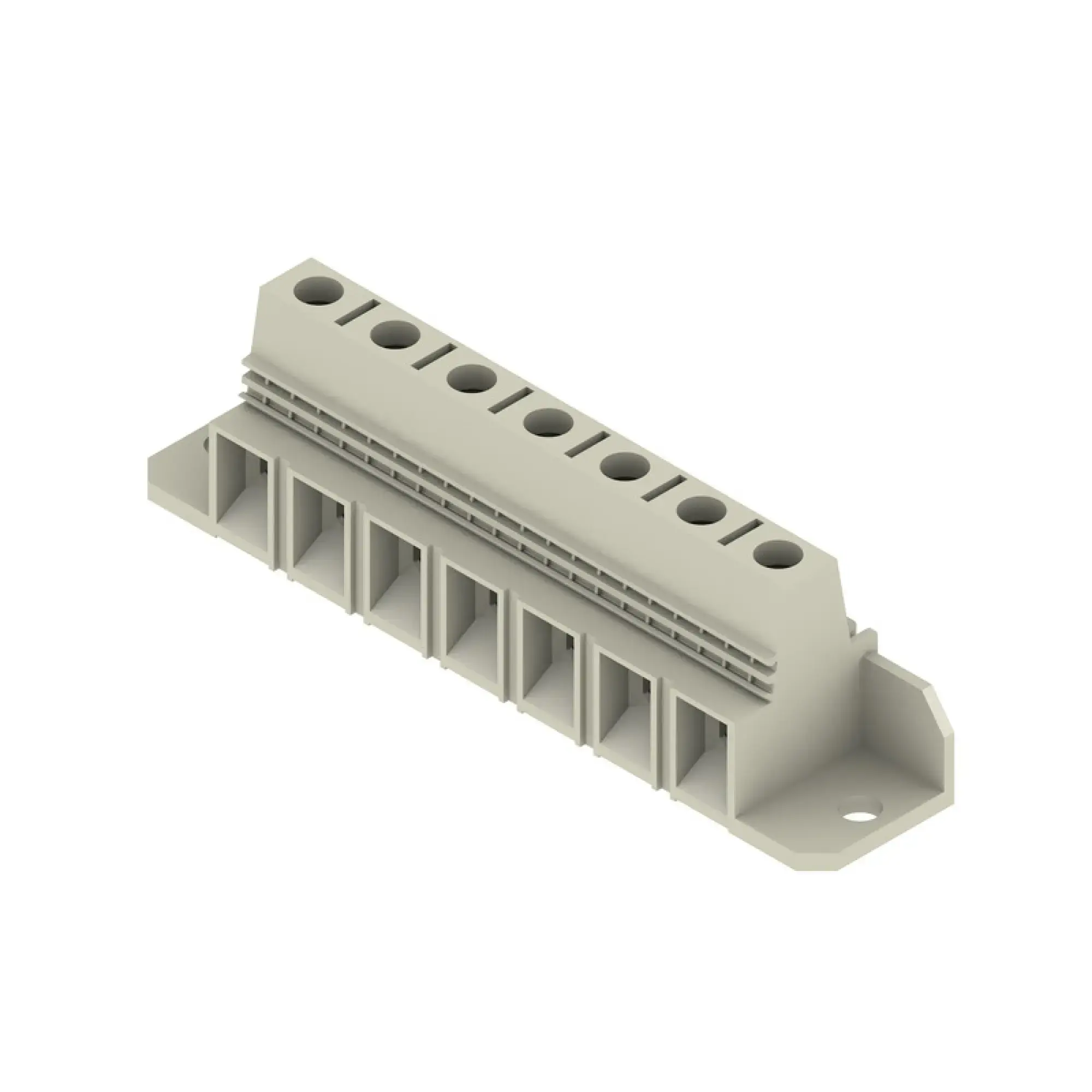 Weidmüller 1925720000 PCB terminal, 1000 V, 101 A, Pitch in mm: 15.00, 25 mm², Number of poles: 7, Clamping yoke connection, THT solder connection, 90°, Box (img_001) Weidmüller 1925720000 PCB terminal, 1000 V, 101 A, Pitch in mm: 15.00, 25 mm², Number of poles: 7, Clamping yoke connection, THT solder connection, 90°, Box (img_001)