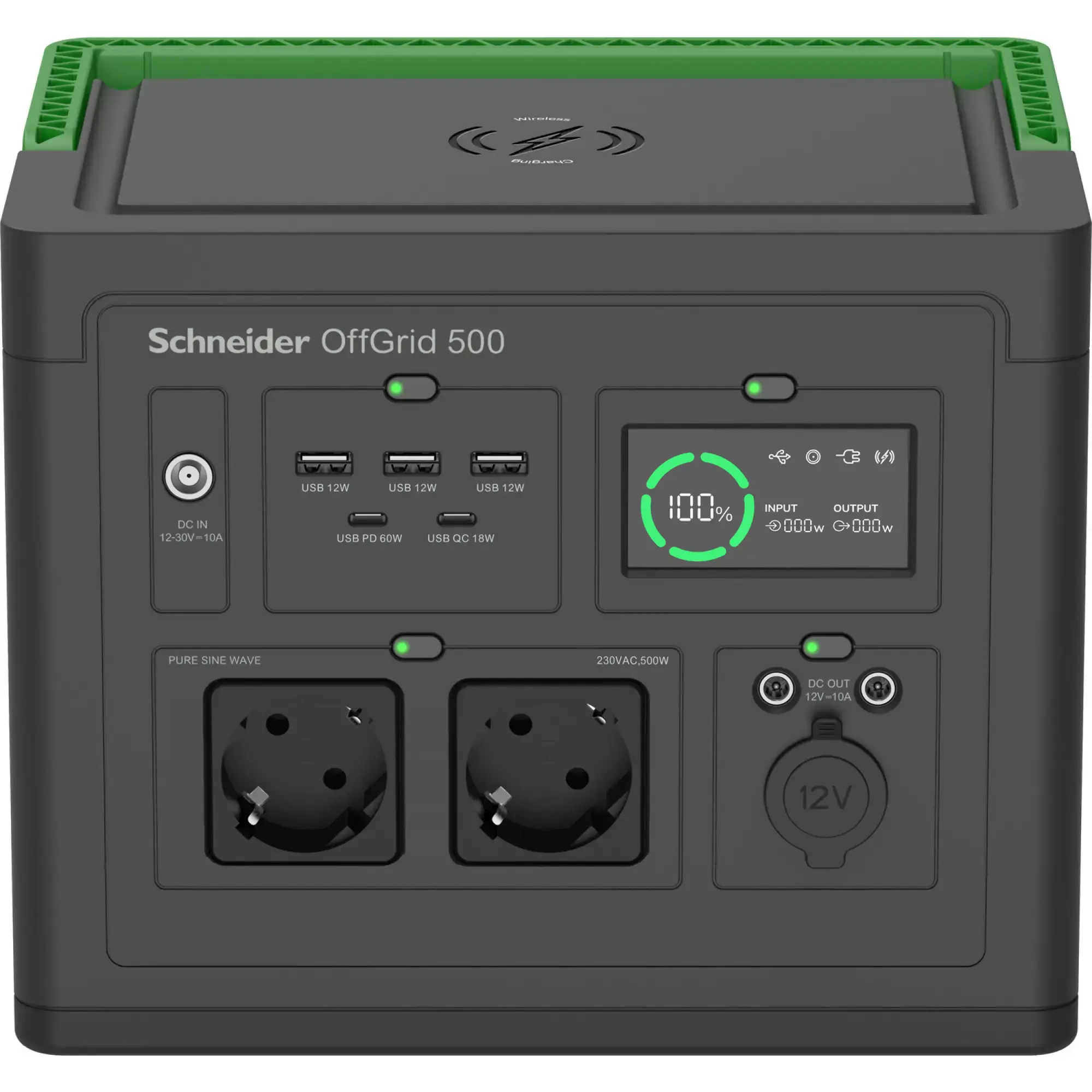 APC PPS500-GR Schneider tragbare OffGrid Powerstation 500, 230V, 517Wh Lithium-Ionen, LCD, 2 Schuko Ausgänge, Sinuswelle, 3 USB-A, 2 USB-C, kabelloses Ladegerät (img_003) APC PPS500-GR Schneider tragbare OffGrid Powerstation 500, 230V, 517Wh Lithium-Ionen, LCD, 2 Schuko Ausgänge, Sinuswelle, 3 USB-A, 2 USB-C, kabelloses Ladegerät (img_003)
