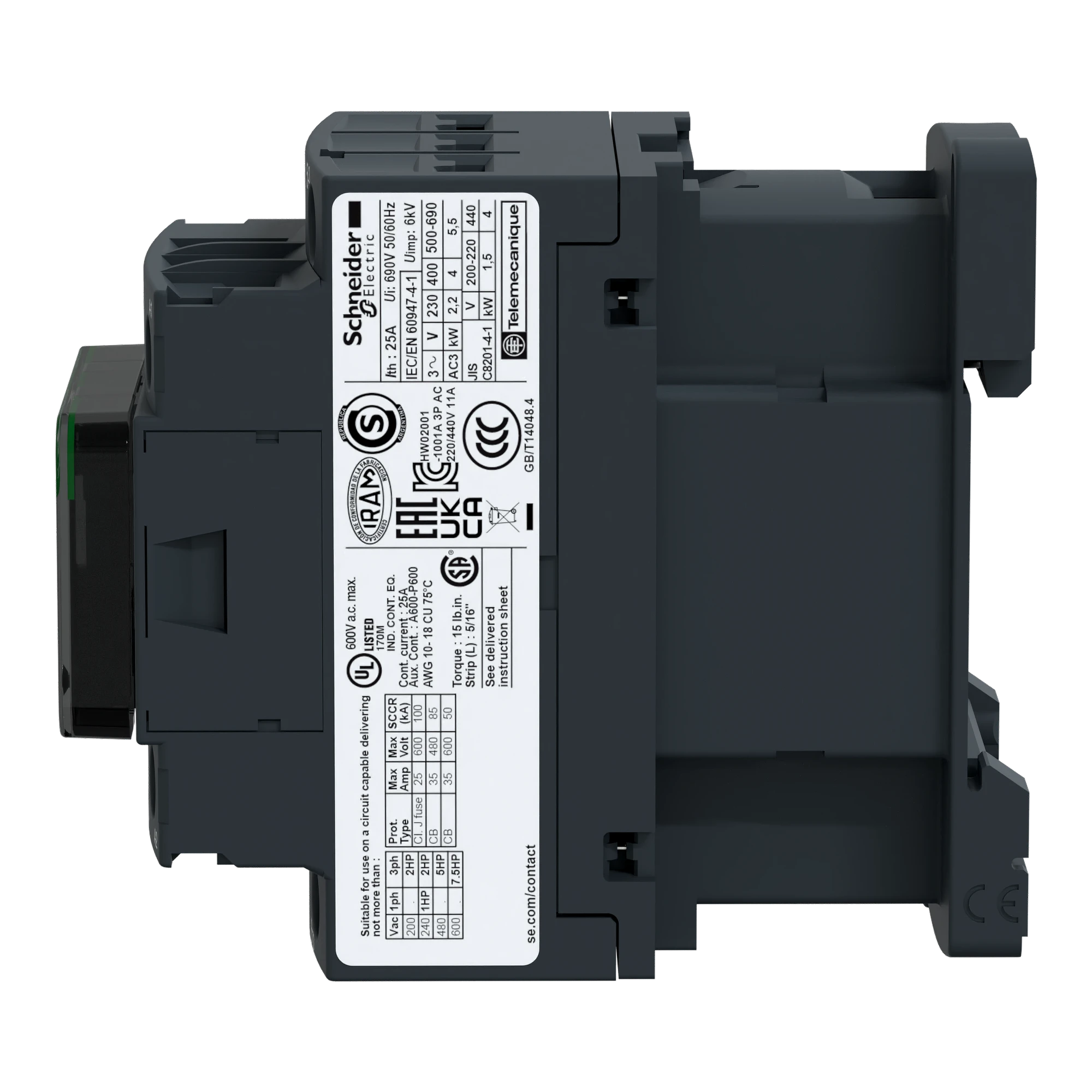 Schneider Electric LC1D09D7 Power contactor LC1D 3p, +1NO +1NC, 4 kW, 9 A, 400 V AC3, coil 42 V AC (img_004)