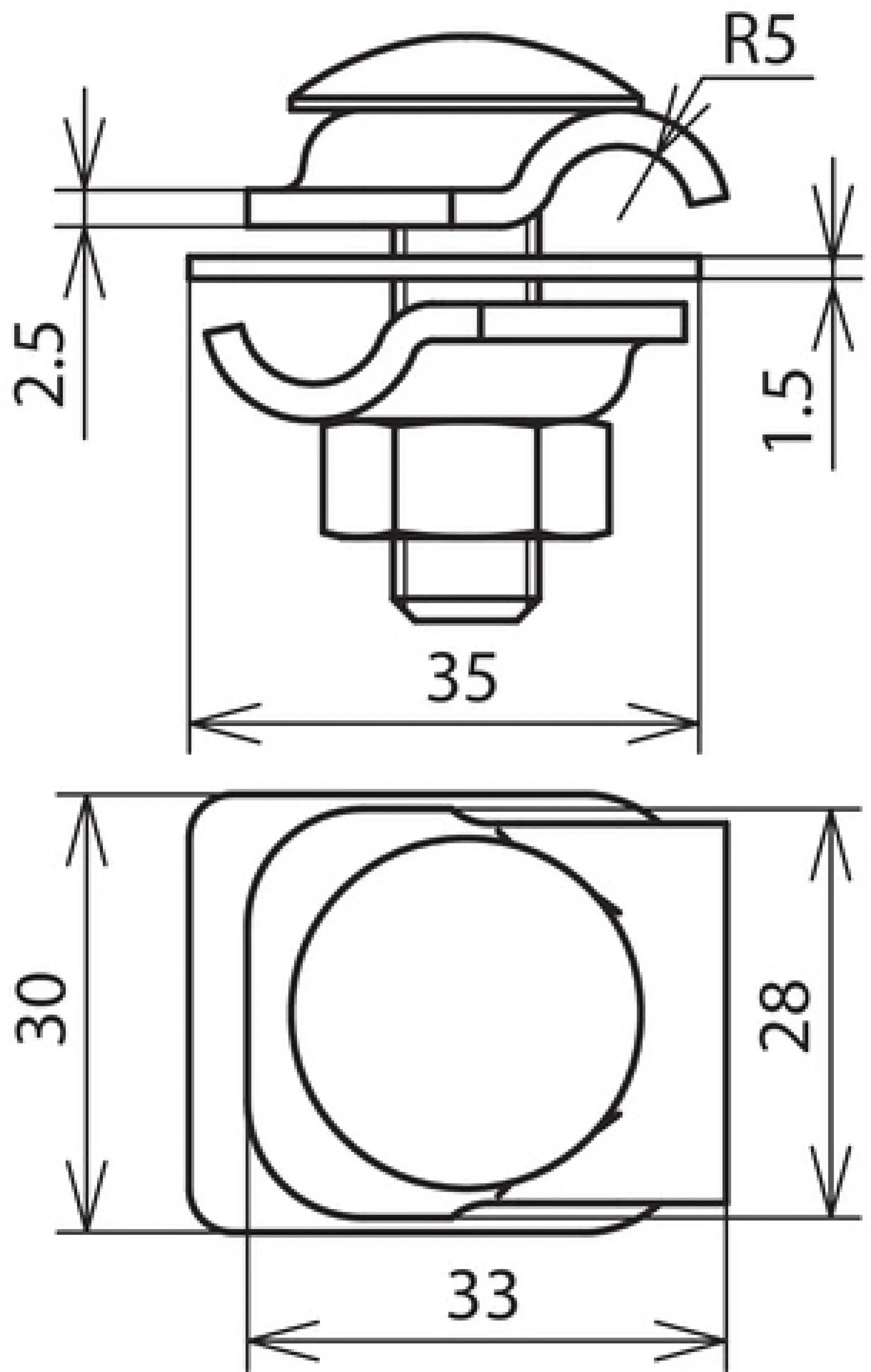 Dehn 390267 MMV clamp Cu-St/tZn f. Rd 6-8mm with truss head screw and nut (img_002) Dehn 390267 MMV clamp Cu-St/tZn f. Rd 6-8mm with truss head screw and nut (img_002)