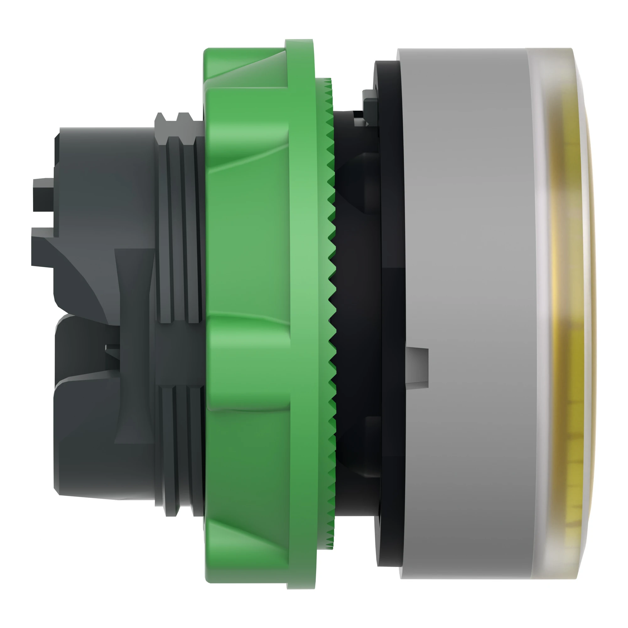 Schneider Electric ZB5AW383SC0 Illuminated push button, front element, Harmony XB5, plastic, 22mm, light gray, yellow, for universal LED, grooved dome (img_003) Schneider Electric ZB5AW383SC0 Illuminated push button, front element, Harmony XB5, plastic, 22mm, light gray, yellow, for universal LED, grooved dome (img_003)