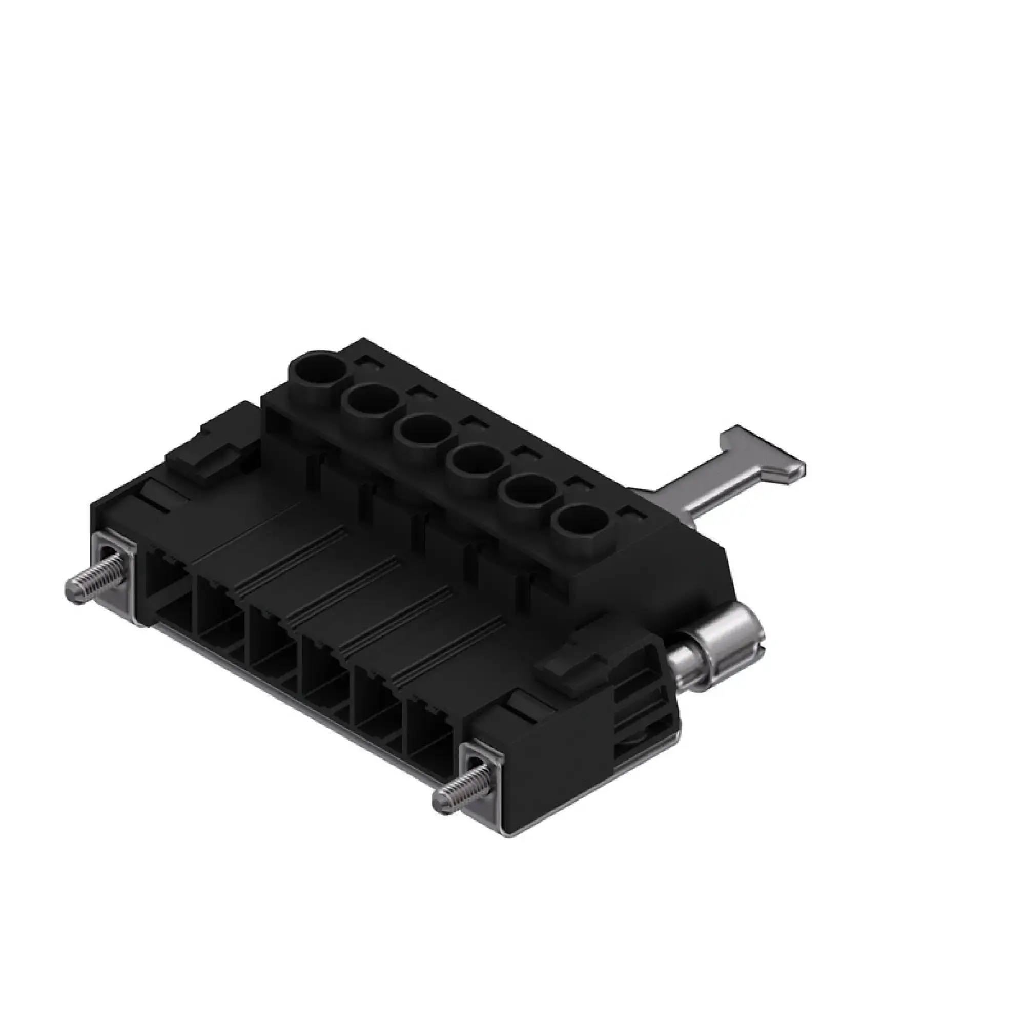 Weidmüller 1951180000 PCB connector (wire connection), 1000 V, 57 A, Pitch in mm: 7.62, 6 mm², Number of poles: 6, Clamping yoke connection, Box (img_001)