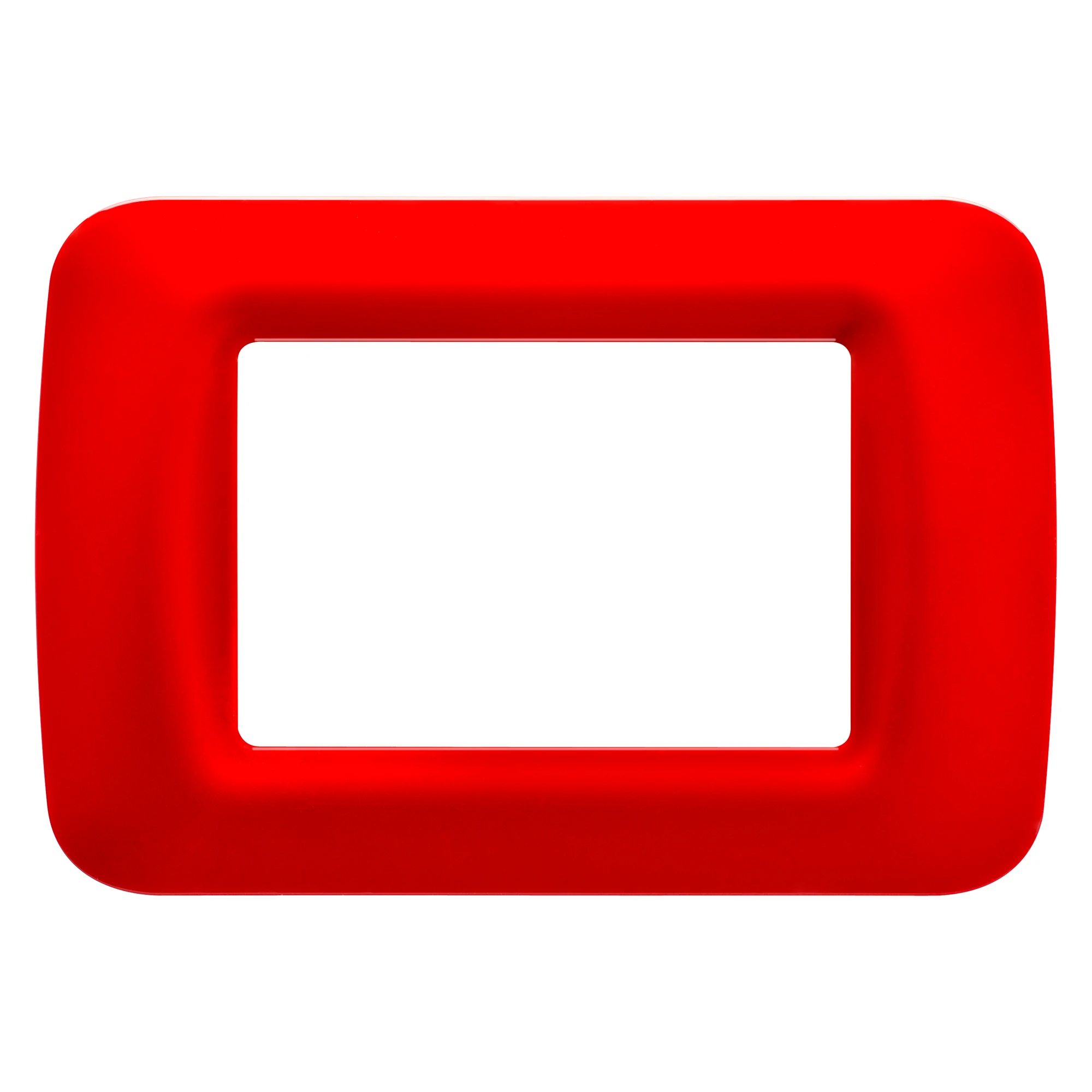 GEWISS GW22523 TOP SYSTEM PLATE - IN TECHNOPOLYMER GLOSS FINISHING - 3 GANG - GERANIUM RED - SYSTEM (img_001)