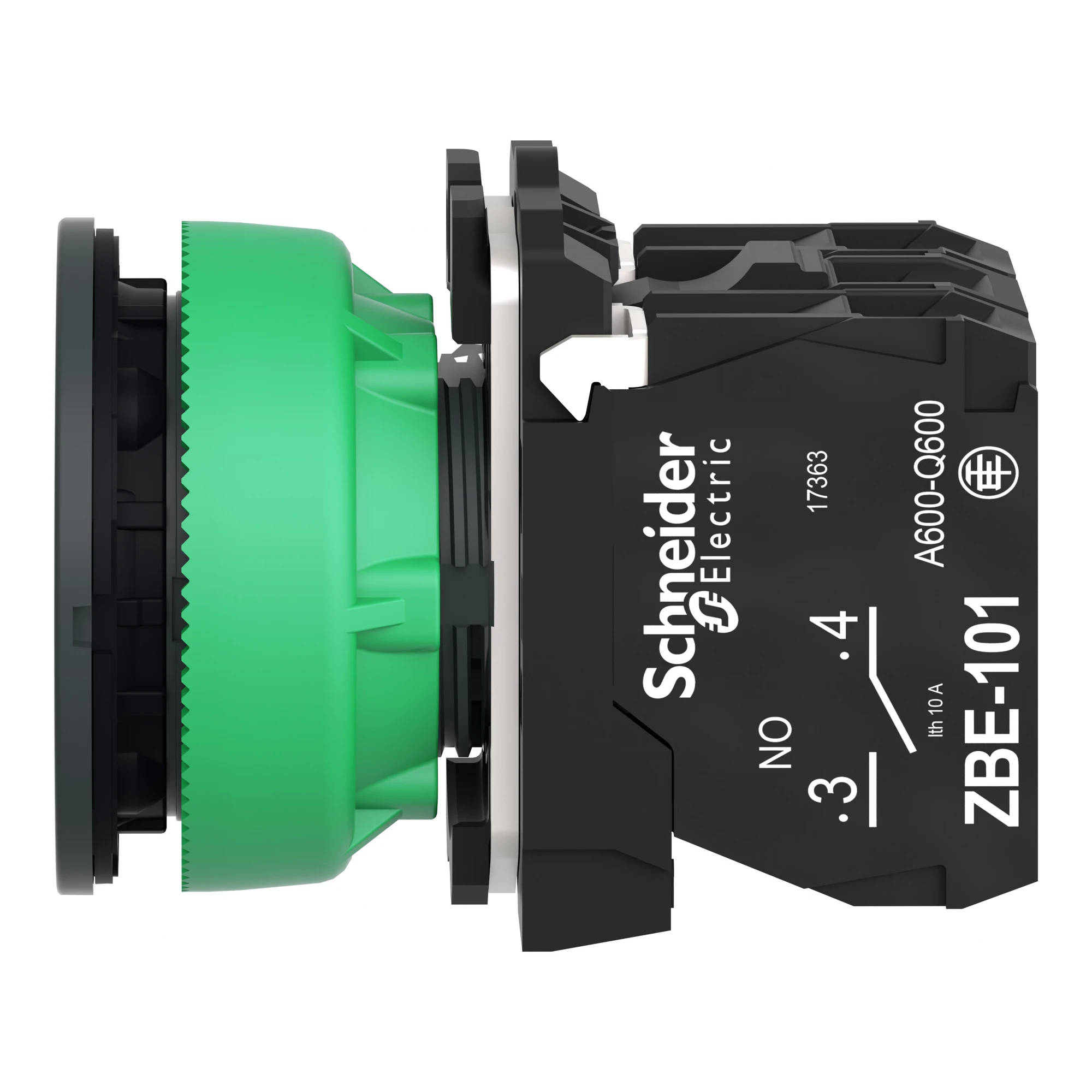 Schneider Electric XB5FW33B5 Illuminated Push Button, Harmony XB5F, Plastic, Antimicrobial, Green, 30mm, Universal LED, 1NC + 1NO, 24V ACDC (img_007)