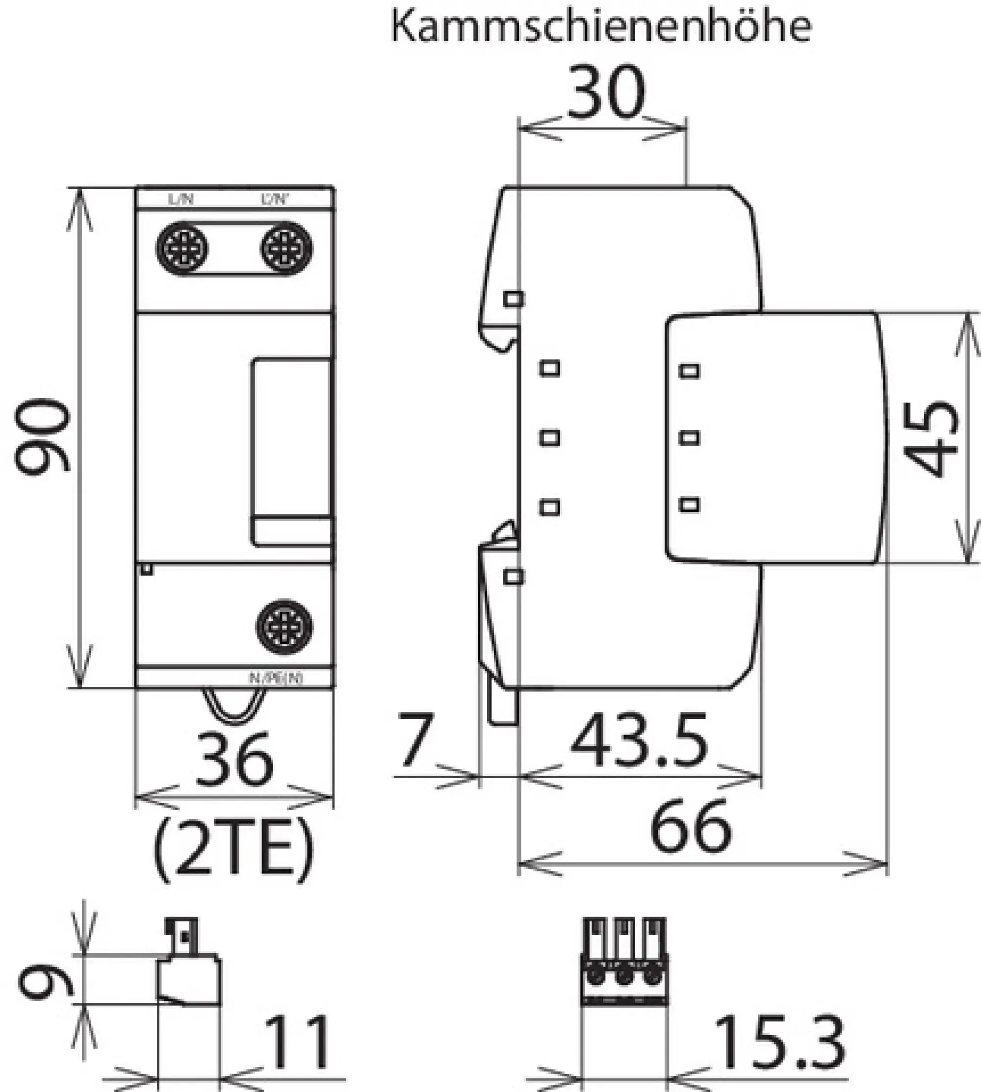 Dehn 961135 Coordin. lightning current arr. Type 1 DEHNbloc M w. high follow current limit. (img_002) Dehn 961135 Coordin. lightning current arr. Type 1 DEHNbloc M w. high follow current limit. (img_002)
