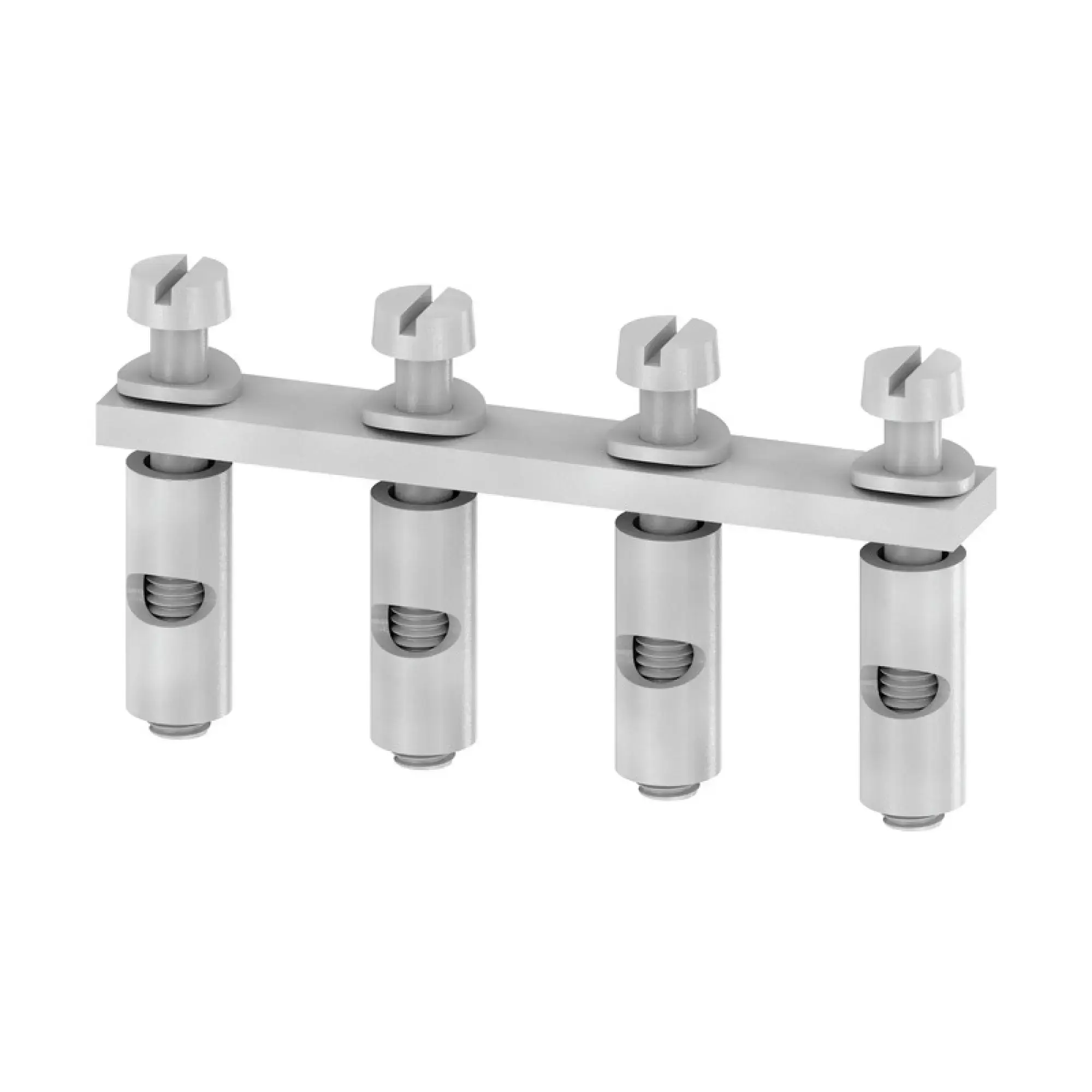 Weidmüller 0457700000 Cross-connector (terminal), when screwed in, grey, 76 A, Number of poles: 4, Pitch in mm: 6.00, Insulated: No, Width: 41.7 mm (img_001)