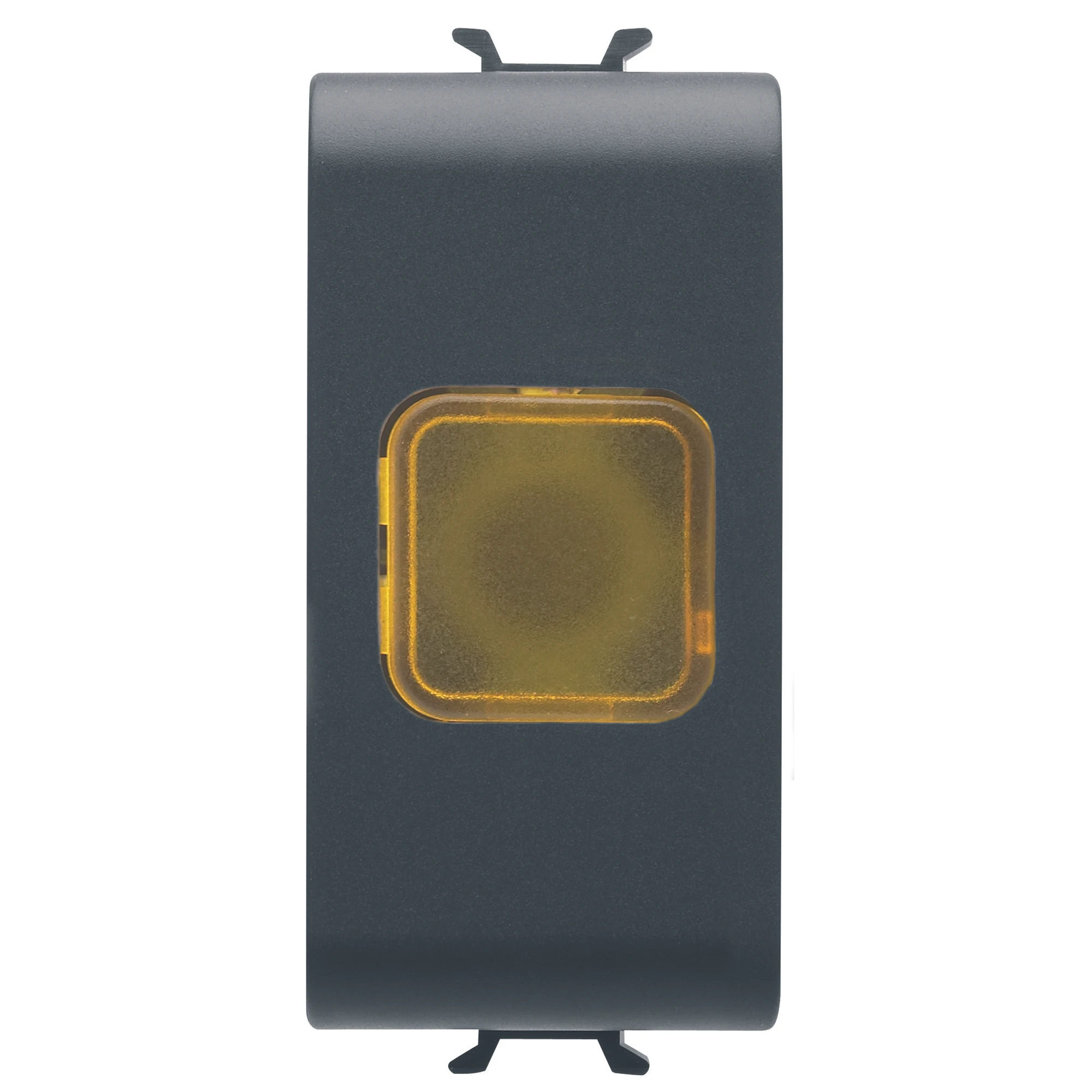 GEWISS GW12624 SINGLE INDICATOR LAMP - AMBER - 1 MODULE - SATIN BLACK - CHORUSMART (img_001)