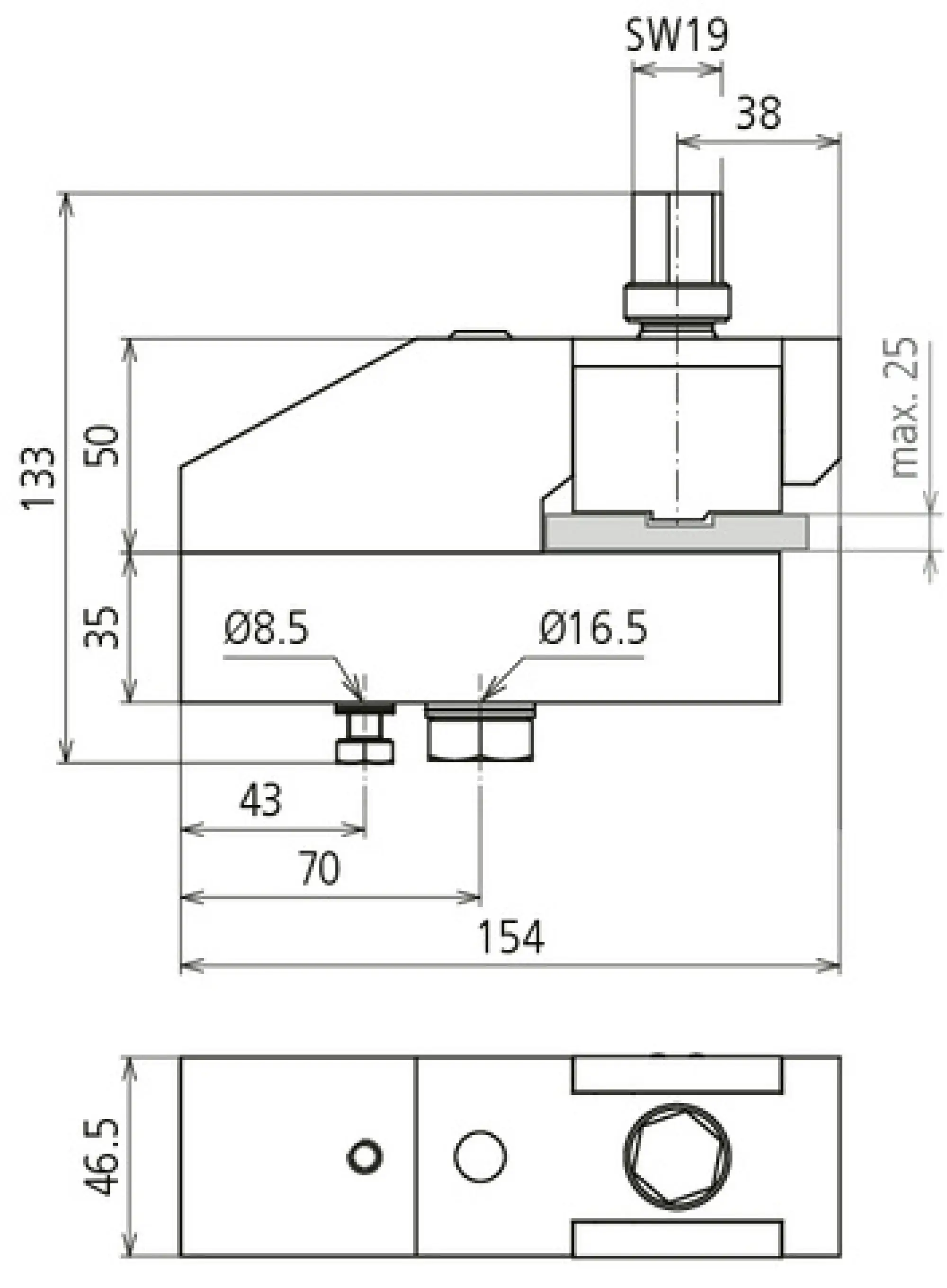 Dehn 795020 Fixed clamping point f. short-circuiting bars f.connection to busbars up to 25 mm (img_004)