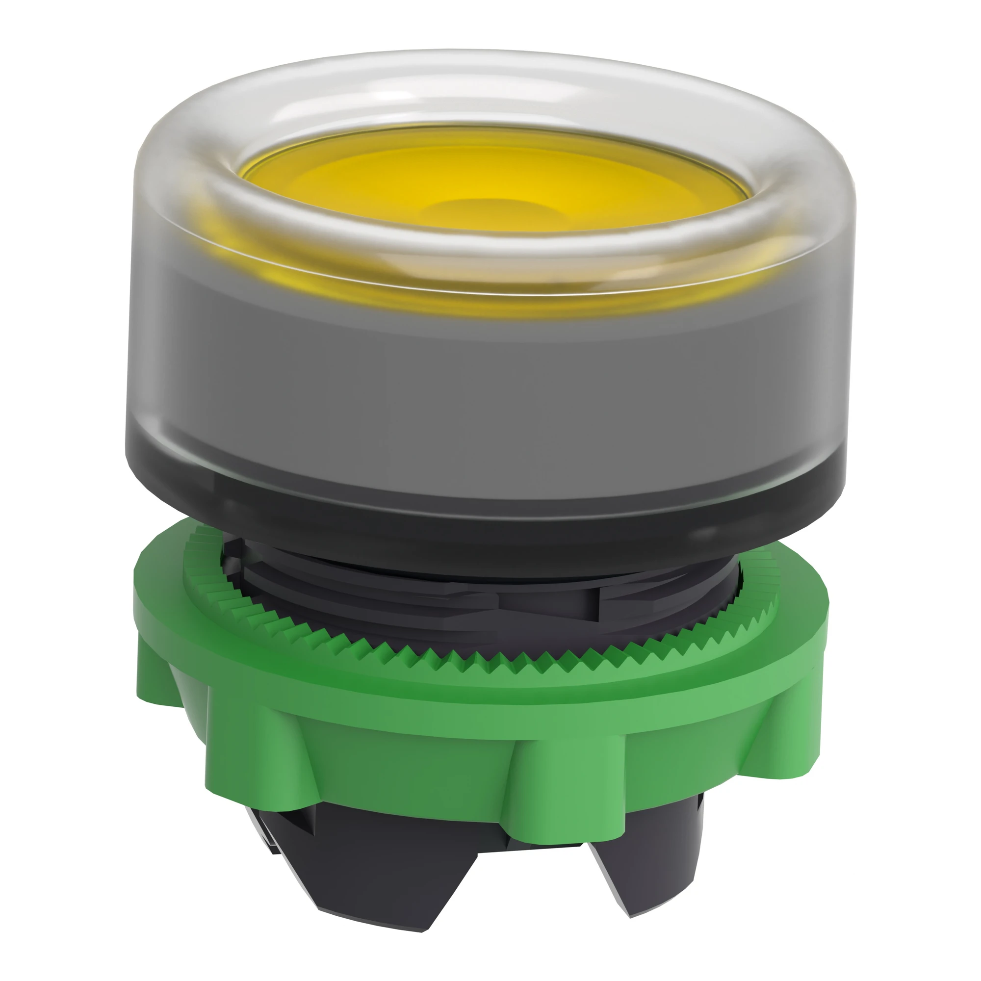 Schneider Electric ZB5AW583C0 Illuminated push-button, front element, Harmony XB5, plastic, 22mm, light grey, yellow, for universal LED, with protective cap (img_004)