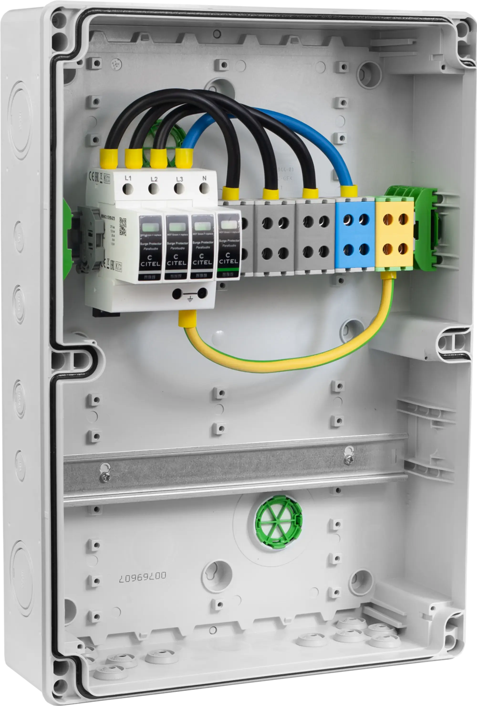 Citel 159141 Anschlusskasten für Hauptstromversorgungen, TNS-TT Netz, mit SPD Typ 1+2+3 (img_001) Citel 159141 Anschlusskasten für Hauptstromversorgungen, TNS-TT Netz, mit SPD Typ 1+2+3 (img_001)
