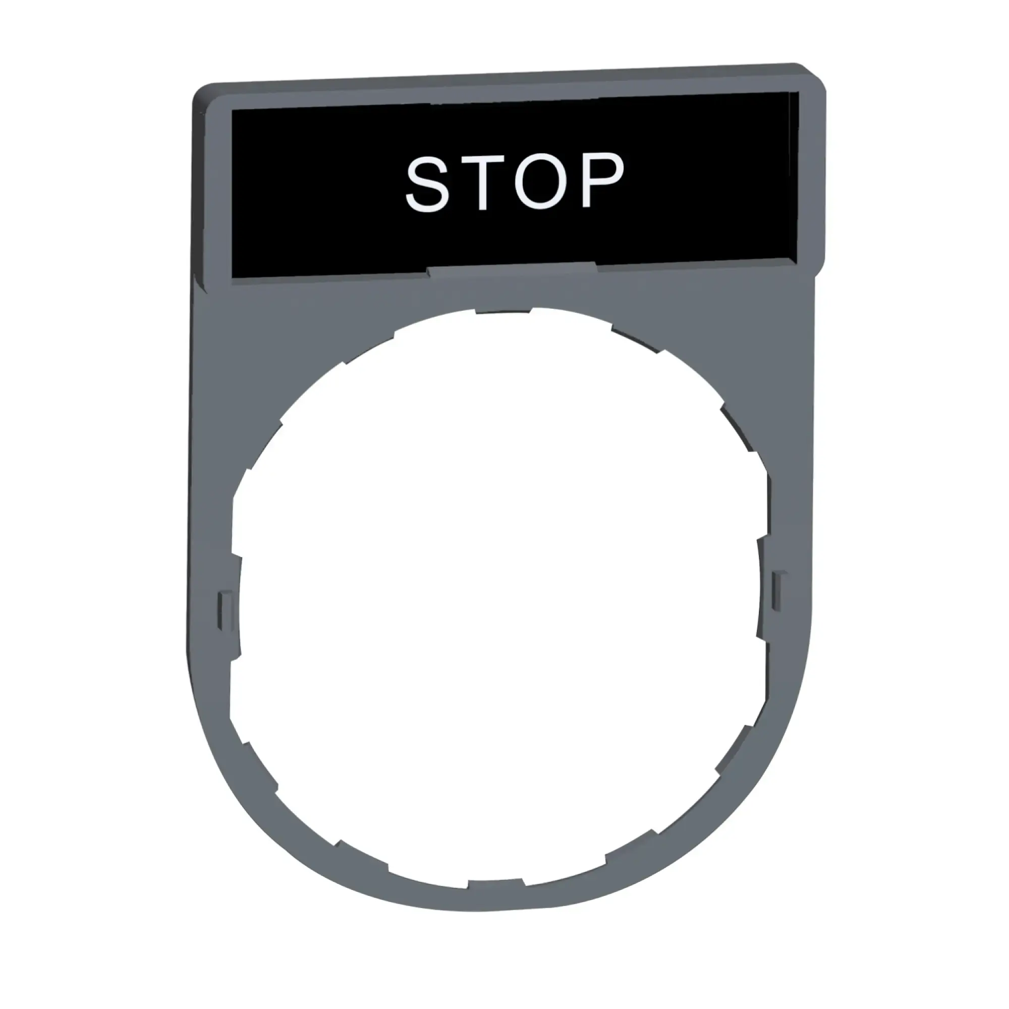 Schneider Electric ZBY2304C0 Label holder 30x40mm, with STOP sign, for Harmony 22mm, in grey (img_002)