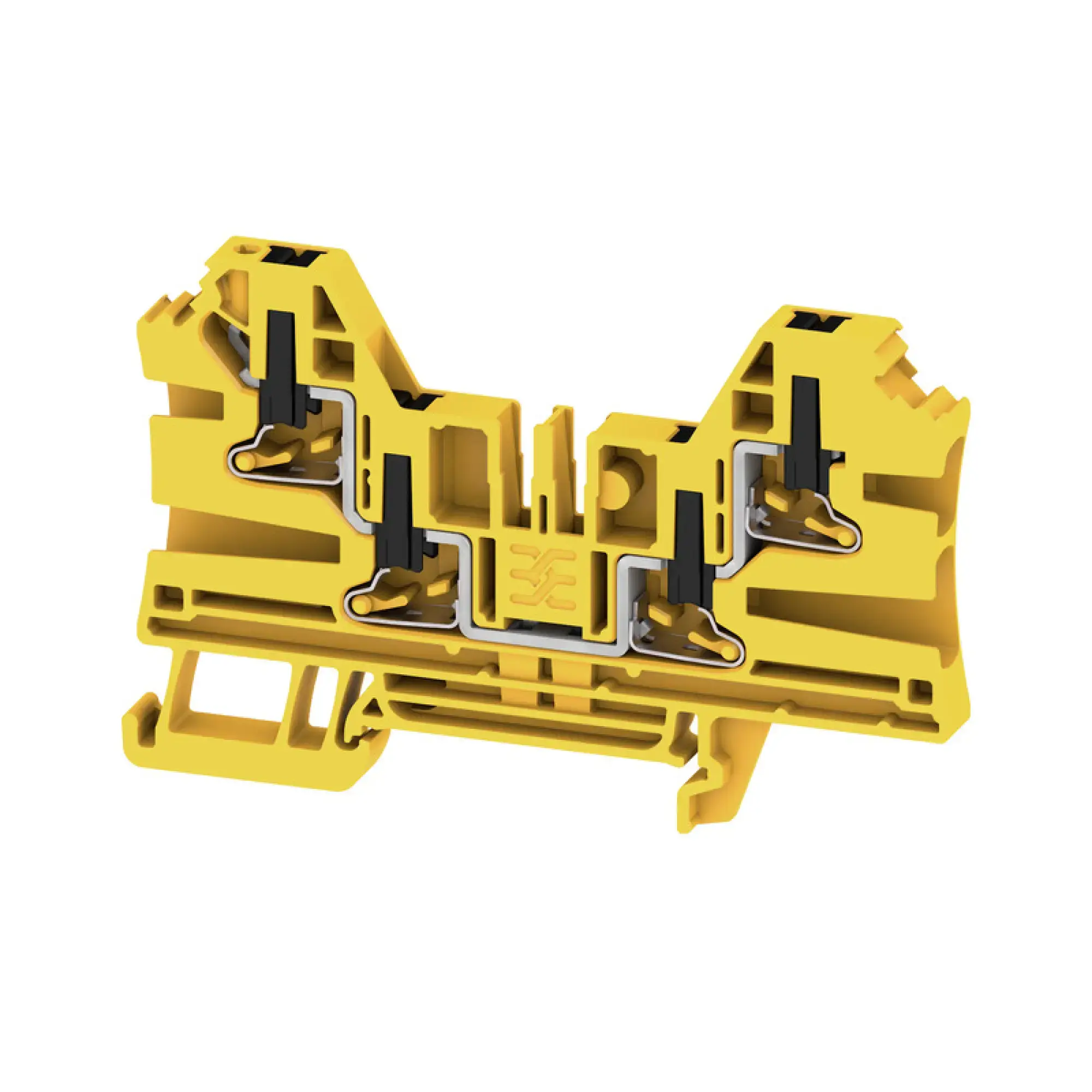 Weidmüller 2872220000 Feed-through terminal block, PUSH IN, black/yellow, 4 mm², 32 A, 1000 V, Number of connections: 4 (img_001)