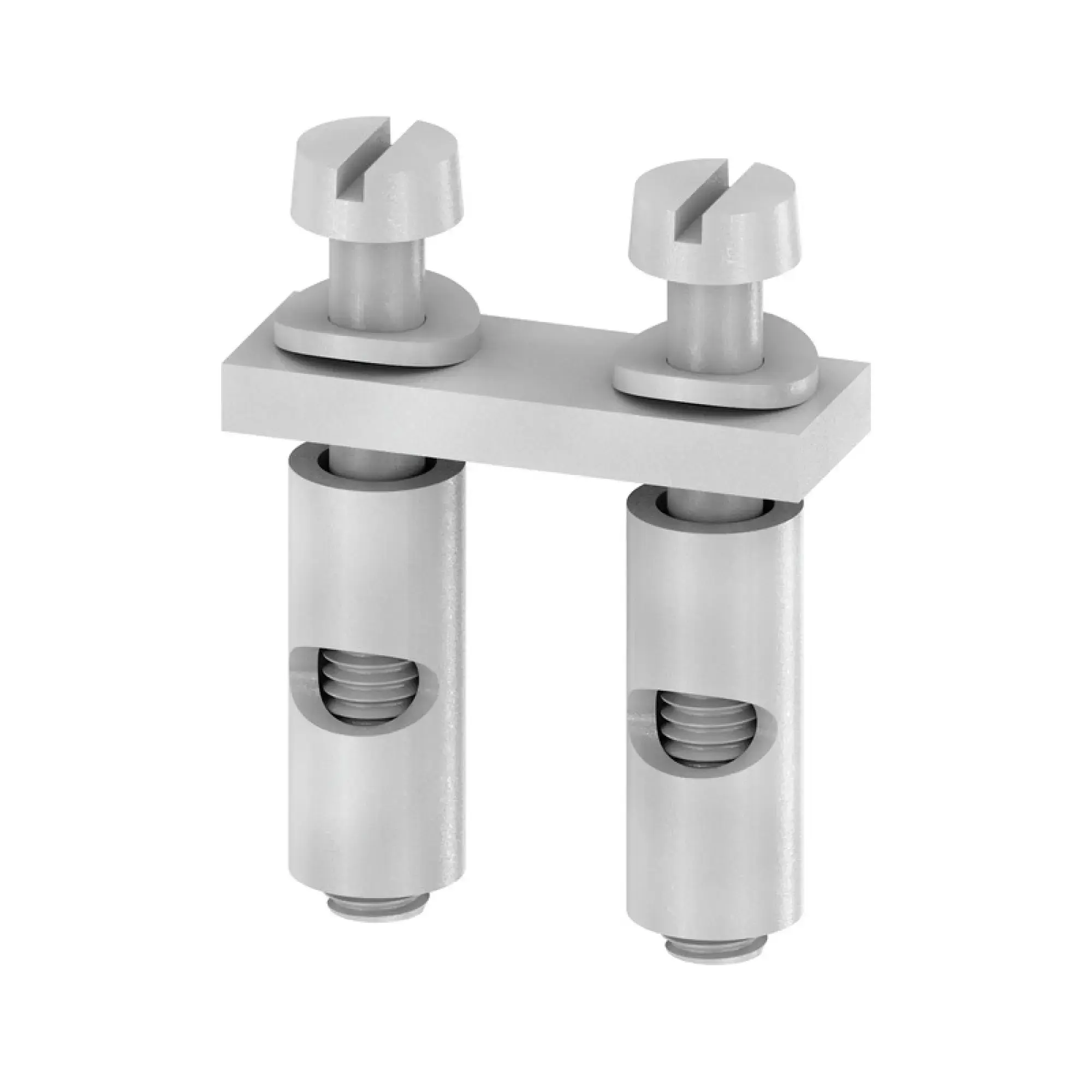 Weidmüller 0457100000 Cross-connector (terminal), when screwed in, grey, 57 A, Number of poles: 2, Pitch in mm: 9.90, Insulated: No, Width: 16.9 mm (img_001)