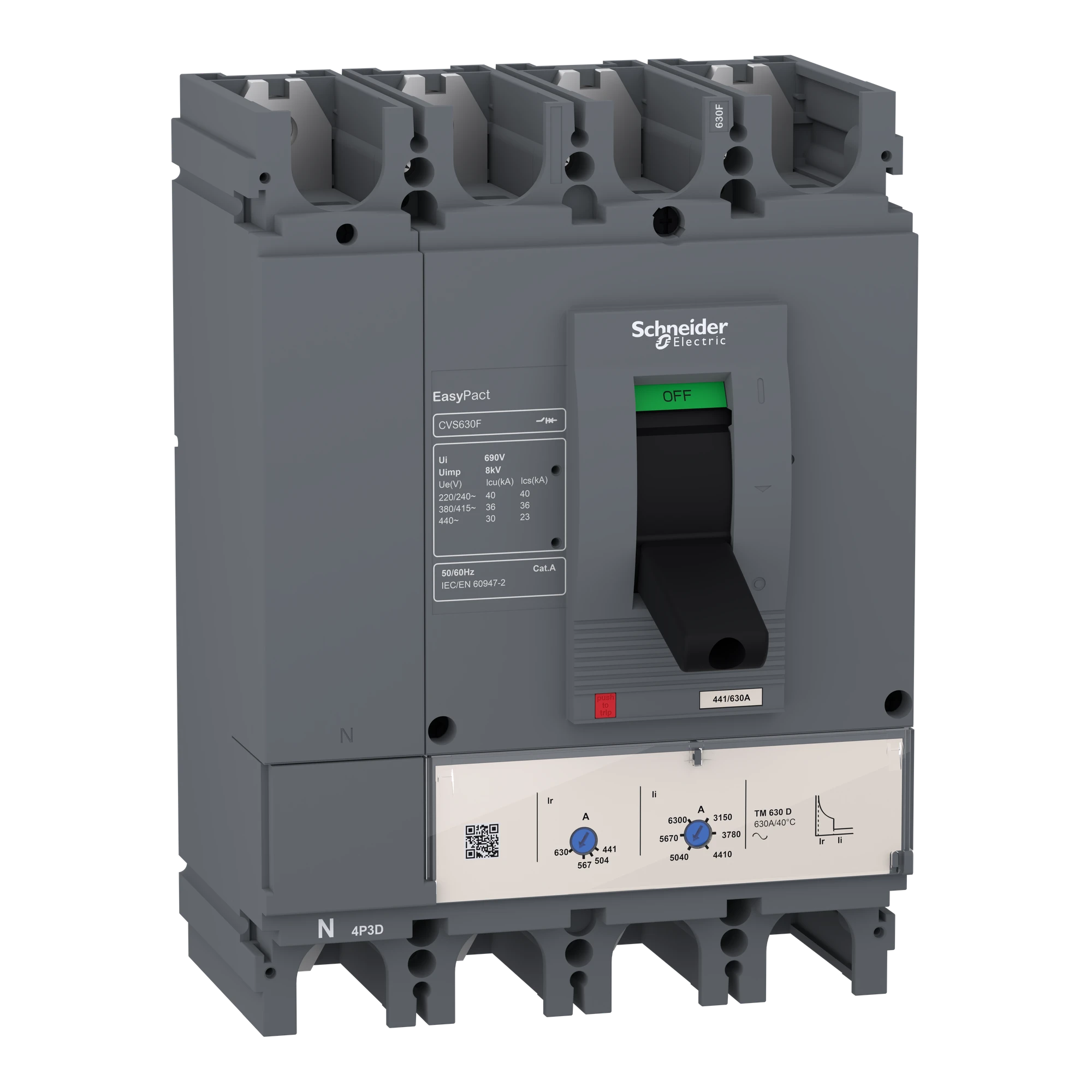 Schneider Electric LV563308 EasyPact CVS630F Leistungsschalter, 36 kA bei 415 VAC, 4P 3d, TM-D 500 A Auslöser (img_001) Schneider Electric LV563308 EasyPact CVS630F Leistungsschalter, 36 kA bei 415 VAC, 4P 3d, TM-D 500 A Auslöser (img_001)