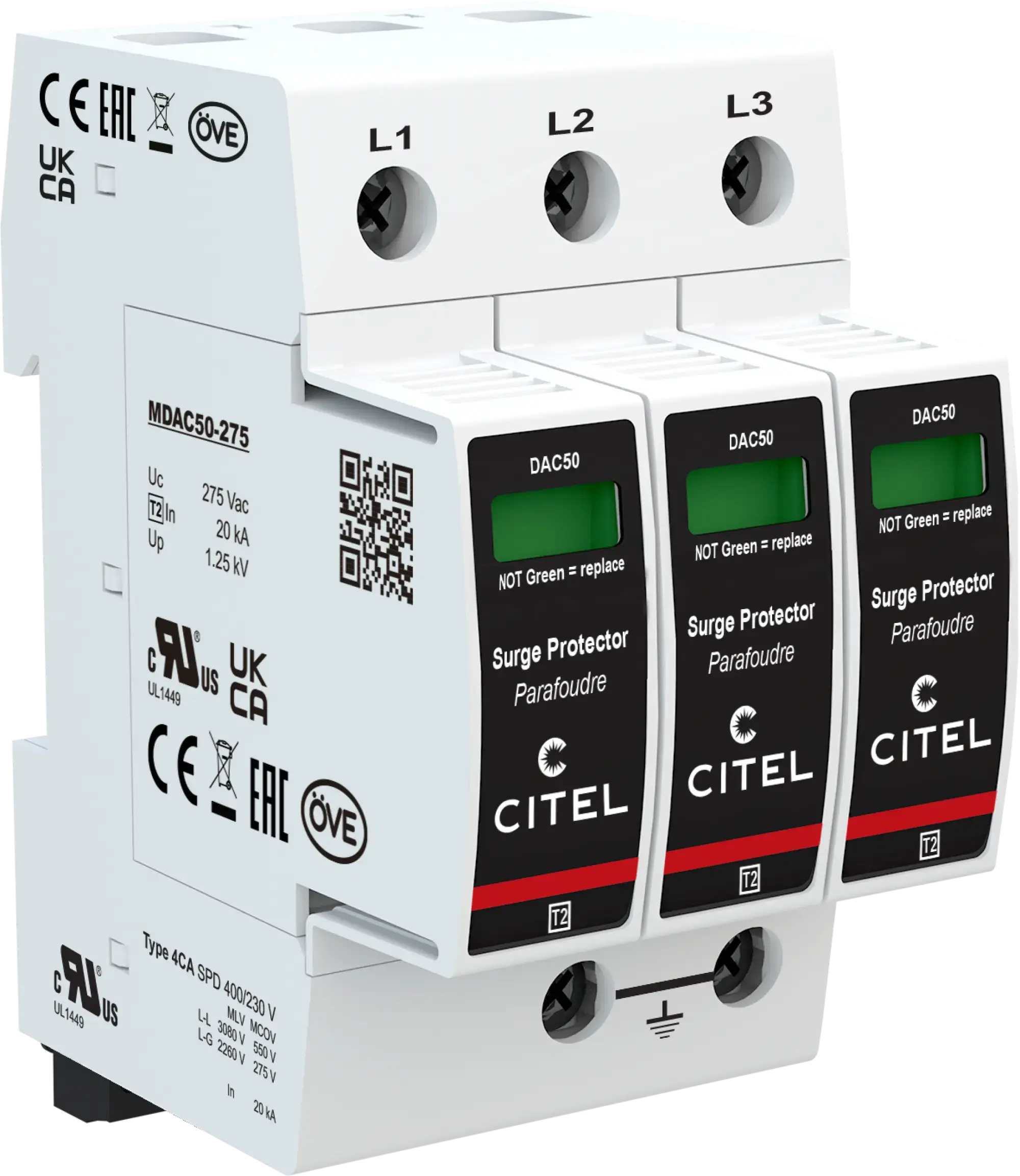 Citel 821110223 Überspannungsschutz 3-polig Typ 2 für 230/400 V TNC Netze (img_001) Citel 821110223 Überspannungsschutz 3-polig Typ 2 für 230/400 V TNC Netze (img_001)