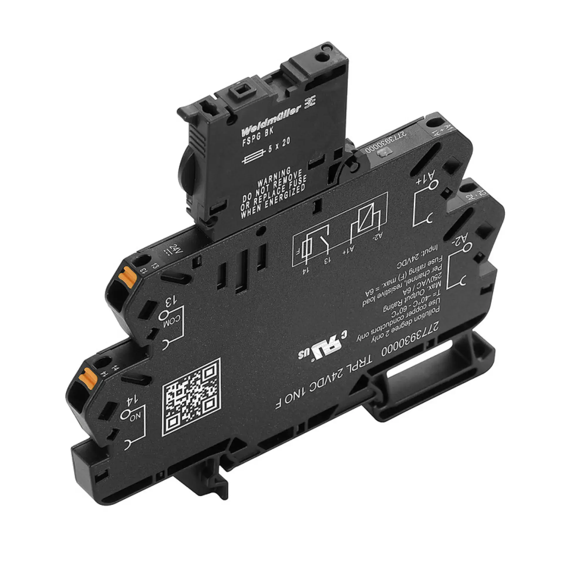 Weidmüller 2773930000 Relay module, 24 V DC ±20 %, Green LED, 1 NO contact (AgNi) , 250 V AC, 6 A, PUSH IN (img_001)