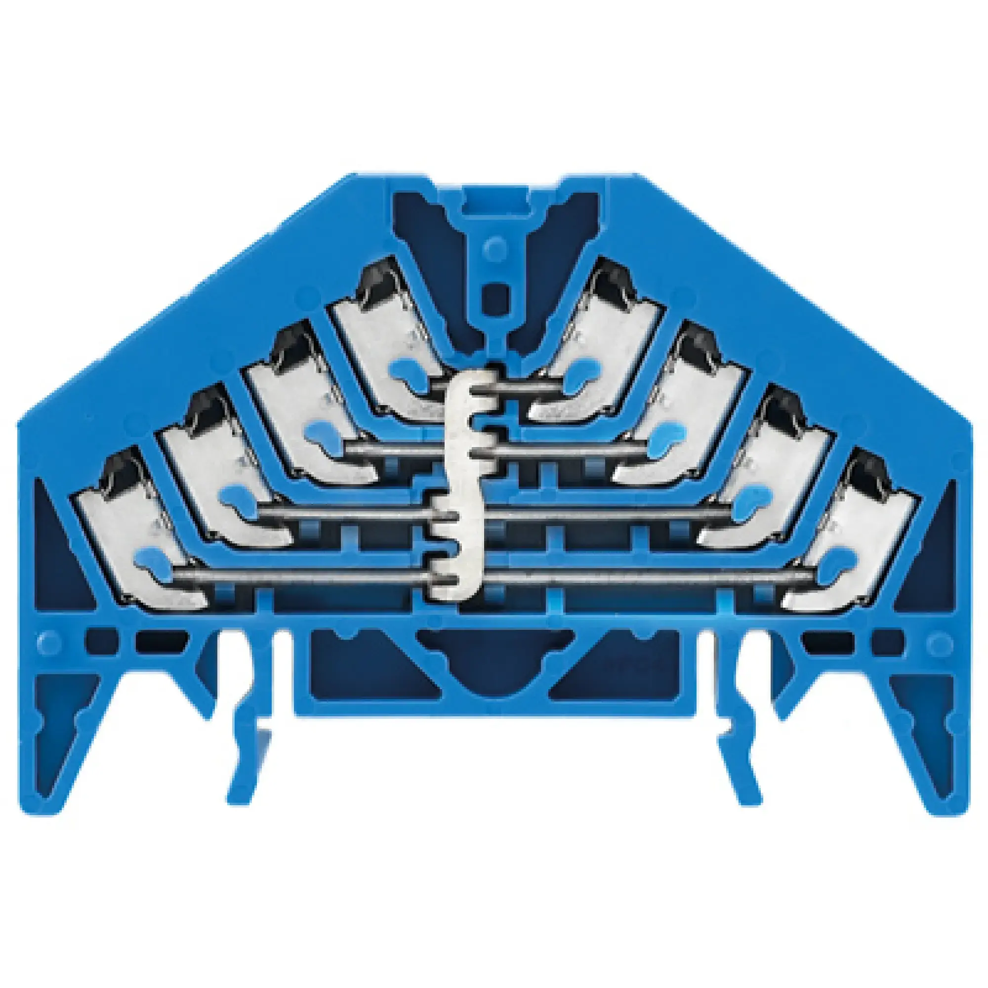 Weidmüller 1267920000 Potential distributor terminal, PUSH IN, blue, 1.5 mm², 17.5 A, 250 V, Number of connections: 16, Number of levels: 4, TS 35 x 7.5, V-0, Polycarbonate (img_001)
