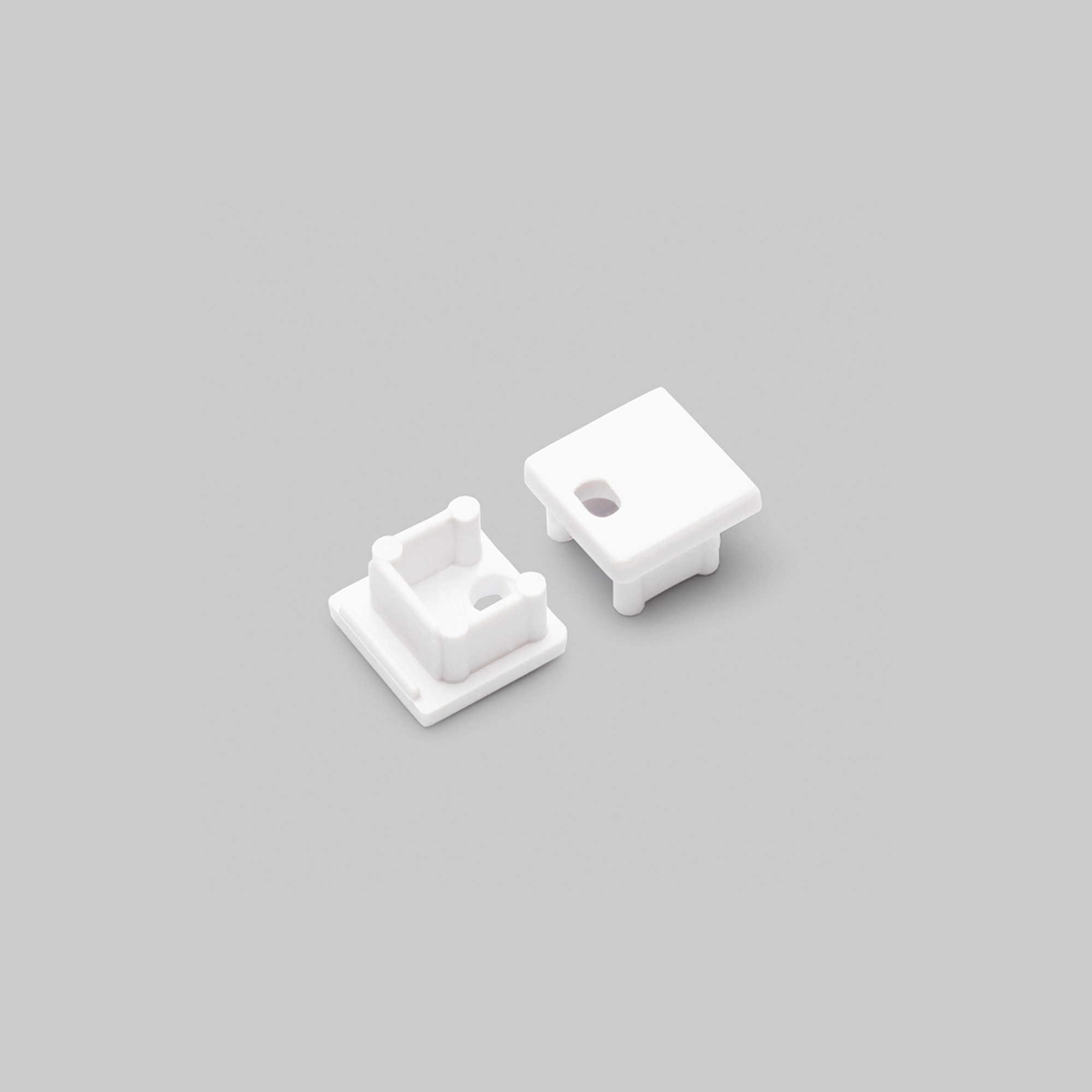 WSU Lights Endcap with Cable opening white Smart 10mm (2 Piece)