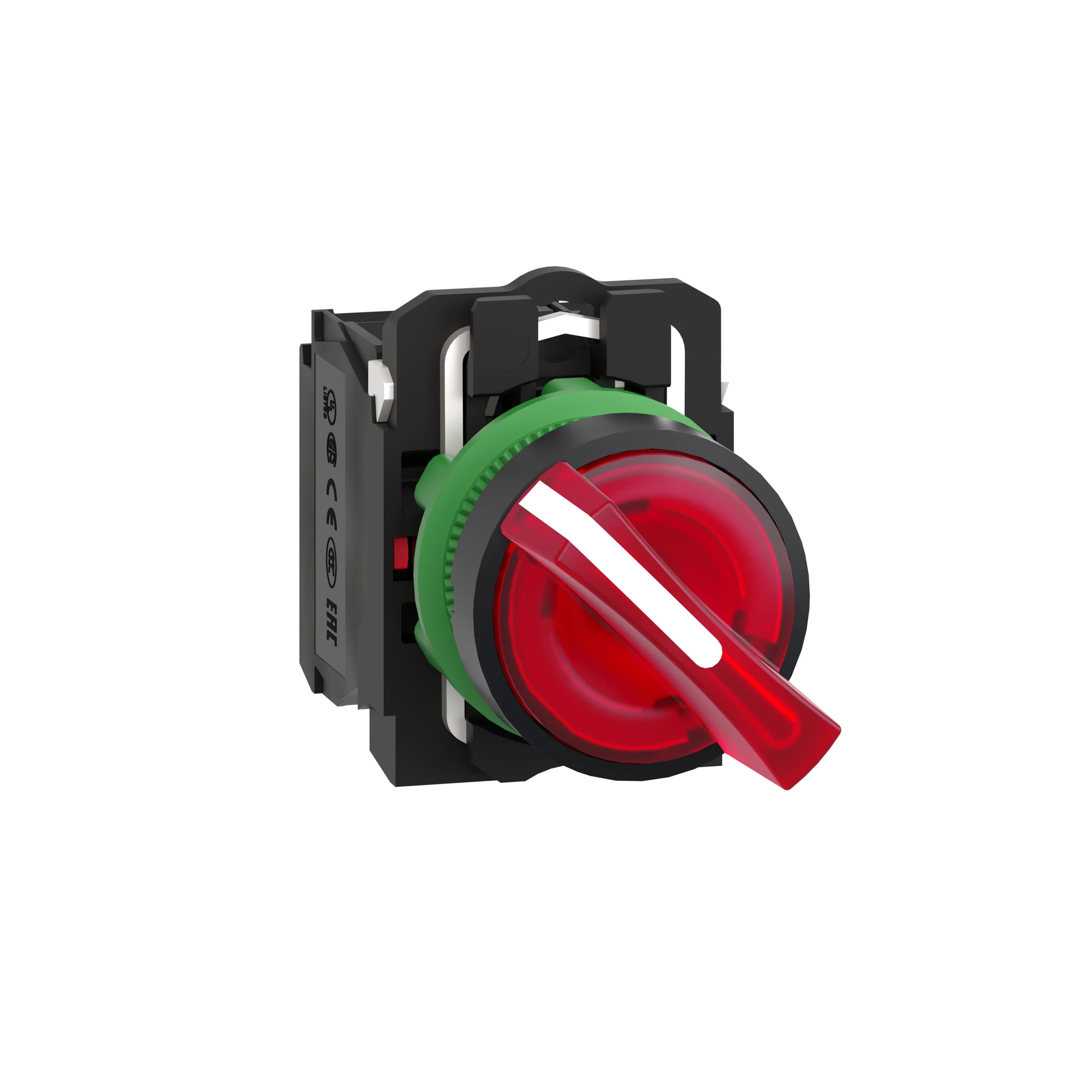 Schneider Electric XB5AK124B5 Illuminated Selector Switch, Harmony XB5, Plastic, Red, 22mm, Universal LED, 2 Positions, 1 NC + 1 NO, 24V ACDC (img_001) Schneider Electric XB5AK124B5 Illuminated Selector Switch, Harmony XB5, Plastic, Red, 22mm, Universal LED, 2 Positions, 1 NC + 1 NO, 24V ACDC (img_001)