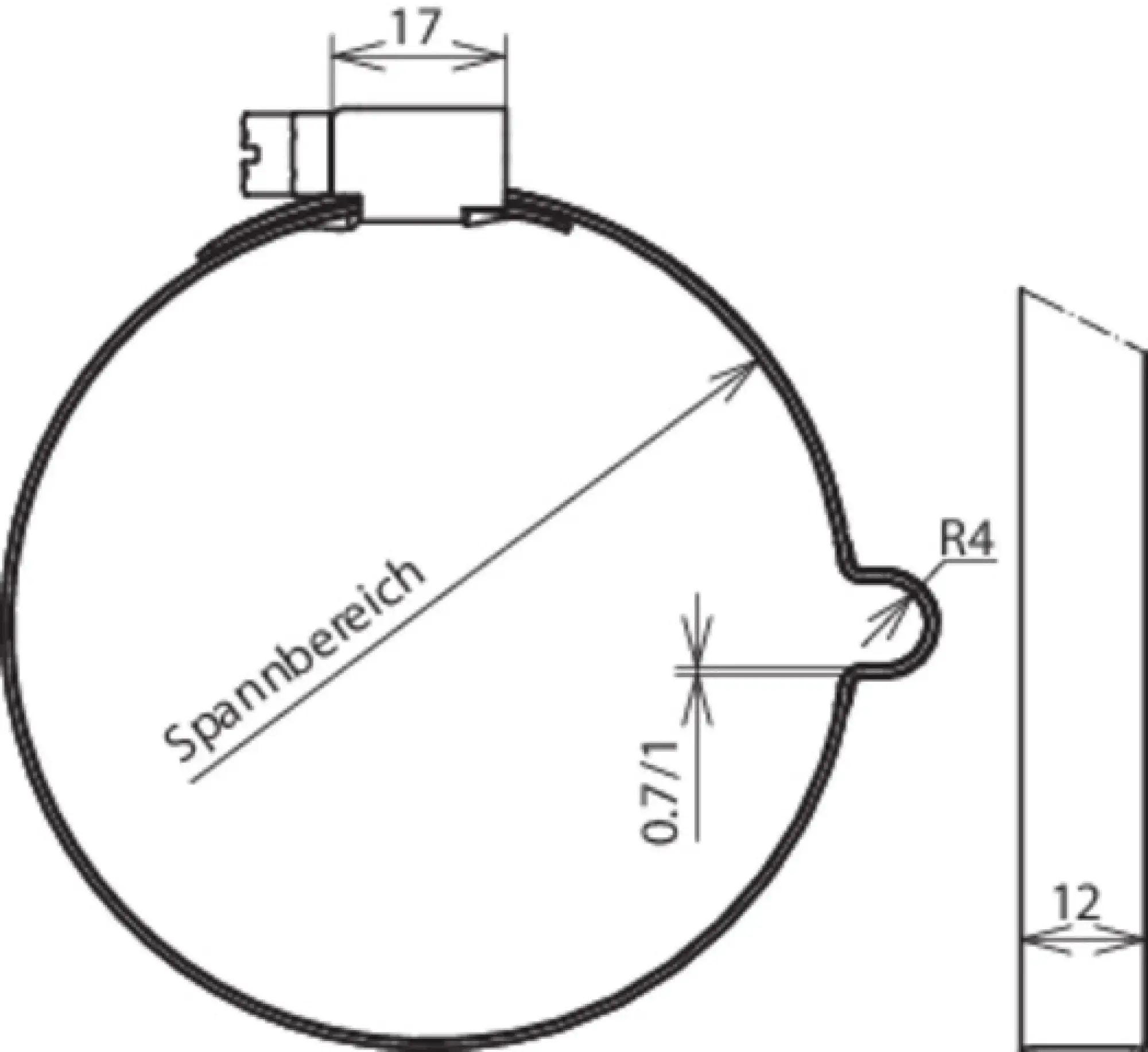 Dehn 200087 Conductor holder f. Rd 8mm StSt/gal Cu f. downpipes D 100-120mm (img_002)