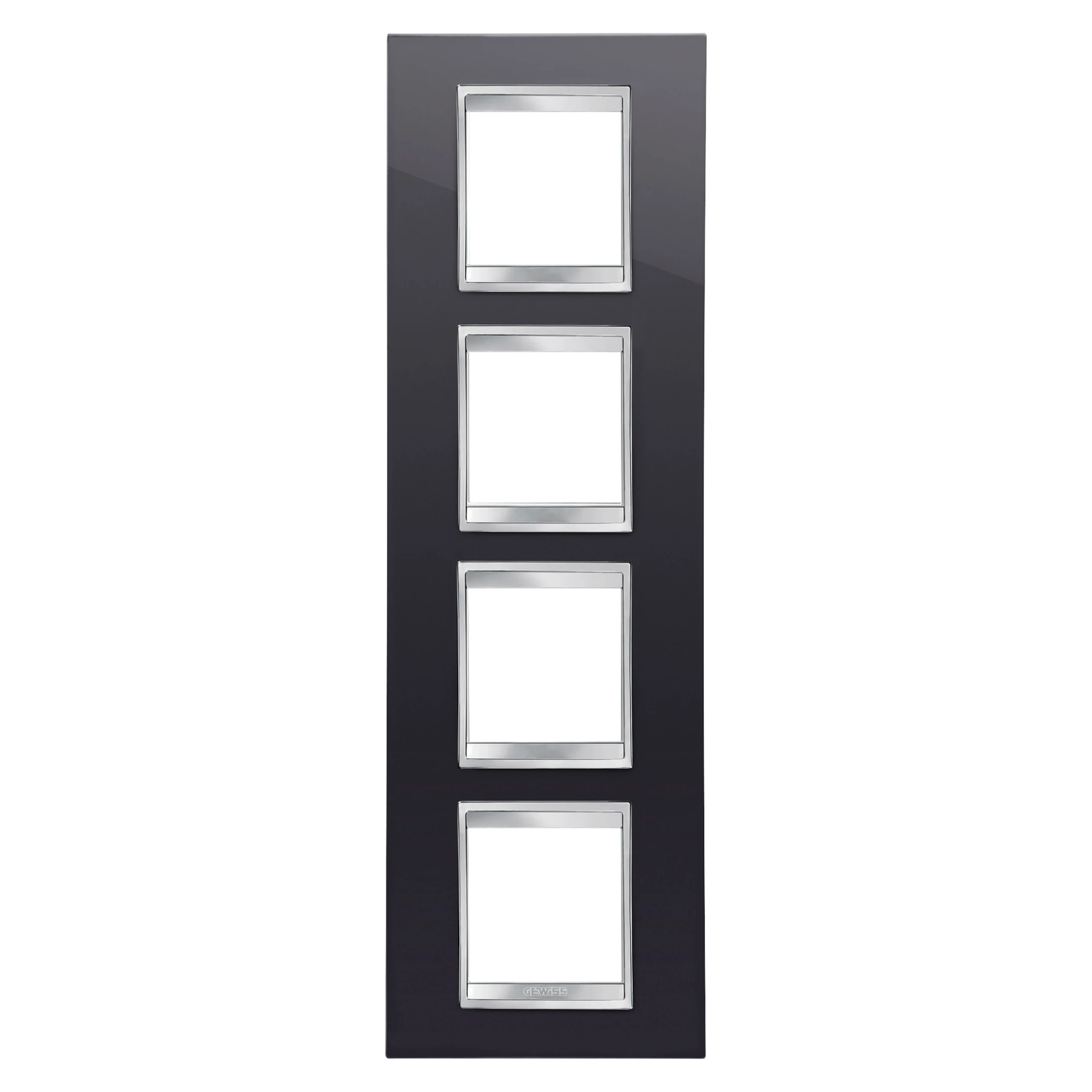 GEWISS GW16229TN LUX INTERNATIONAL PLATE - IN TECHNOPOLYMER - 2+2+2+2 MODULES VERTICAL - TONER BLACK - CHORUSMART (img_001)