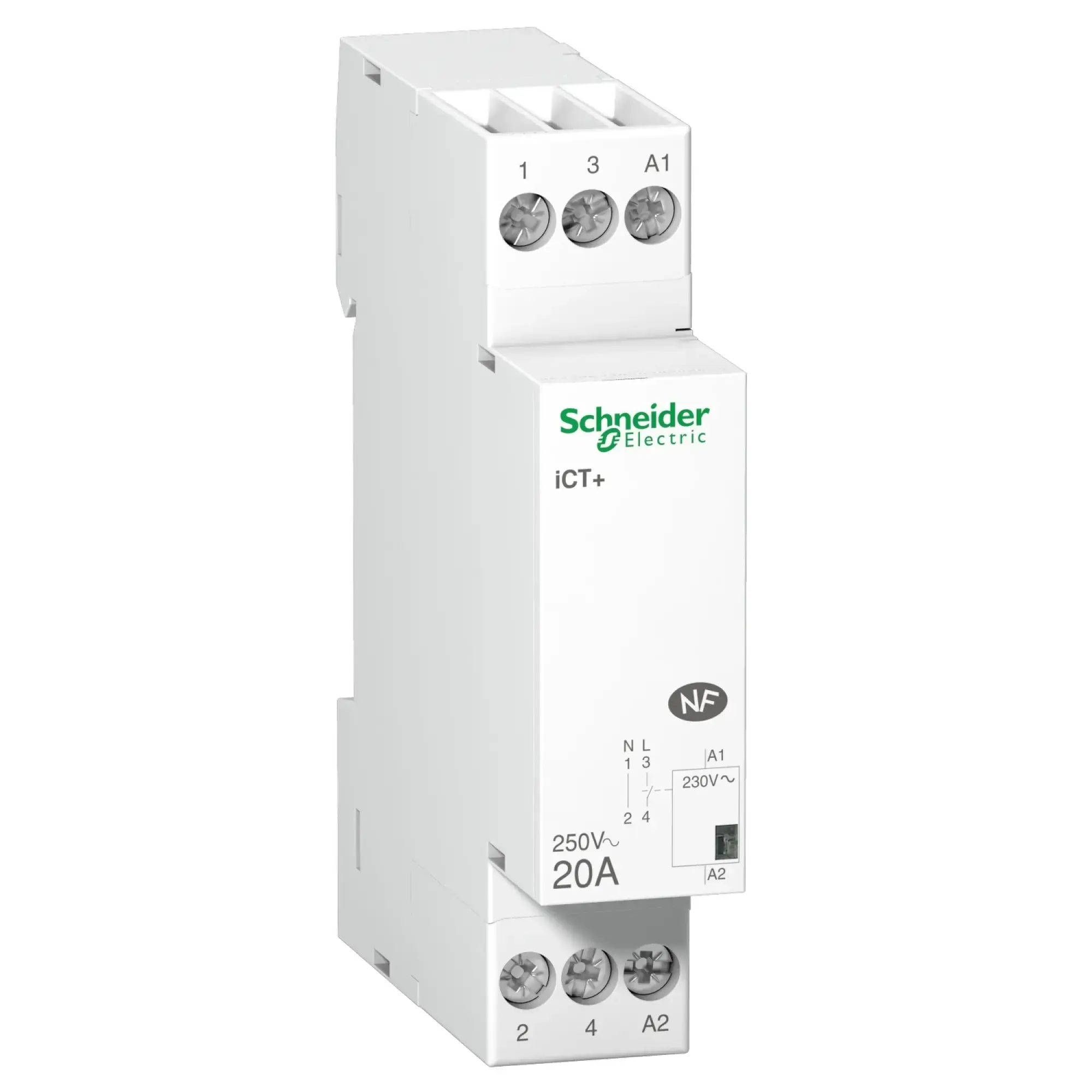 Schneider Electric A9C15030 High performance contactor iCT+, 1P+N, 1S, 20A, 230V AC (img_002) Schneider Electric A9C15030 High performance contactor iCT+, 1P+N, 1S, 20A, 230V AC (img_002)