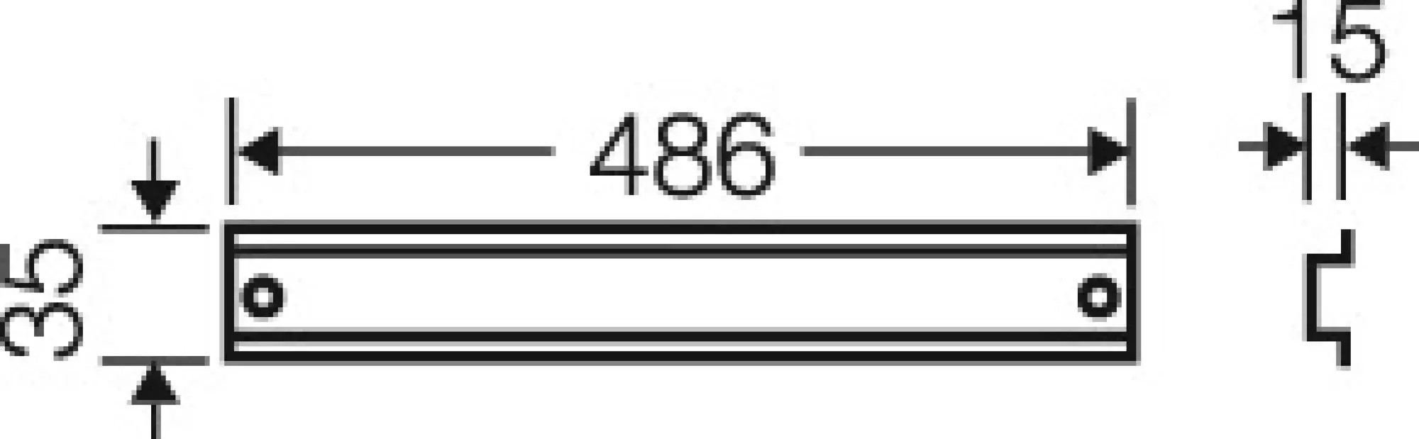 Hensel 68000046 ENYSTAR-Tragschiene, Hutprofil 35 mm, 486 mm lang FP TS 54 (img_002) Hensel 68000046 ENYSTAR-Tragschiene, Hutprofil 35 mm, 486 mm lang FP TS 54 (img_002)