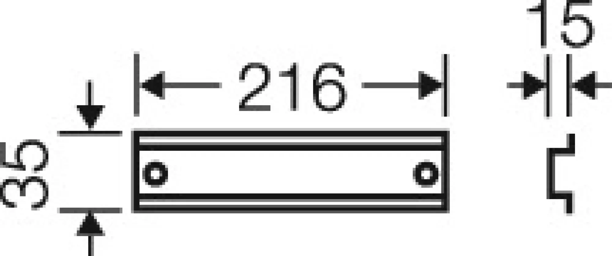 Hensel 68000044 ENYSTAR-Tragschiene, Hutprofil 35 mm, 216 mm lang FP TS 27 (img_002)