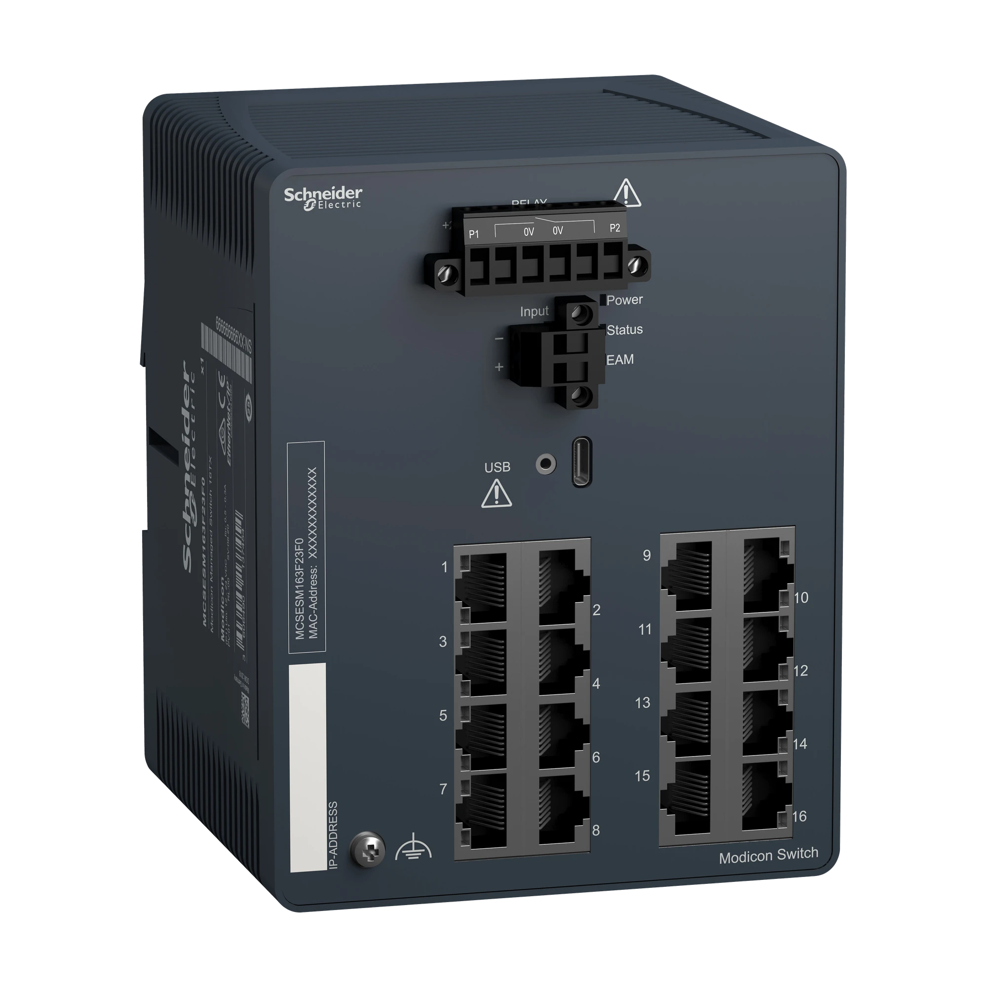 Schneider Electric MCSESM163F23F0 Modicon Managed Switch, 16 Ports for Copper (16TX 10/100 Mbps) (img_001) Schneider Electric MCSESM163F23F0 Modicon Managed Switch, 16 Ports for Copper (16TX 10/100 Mbps) (img_001)