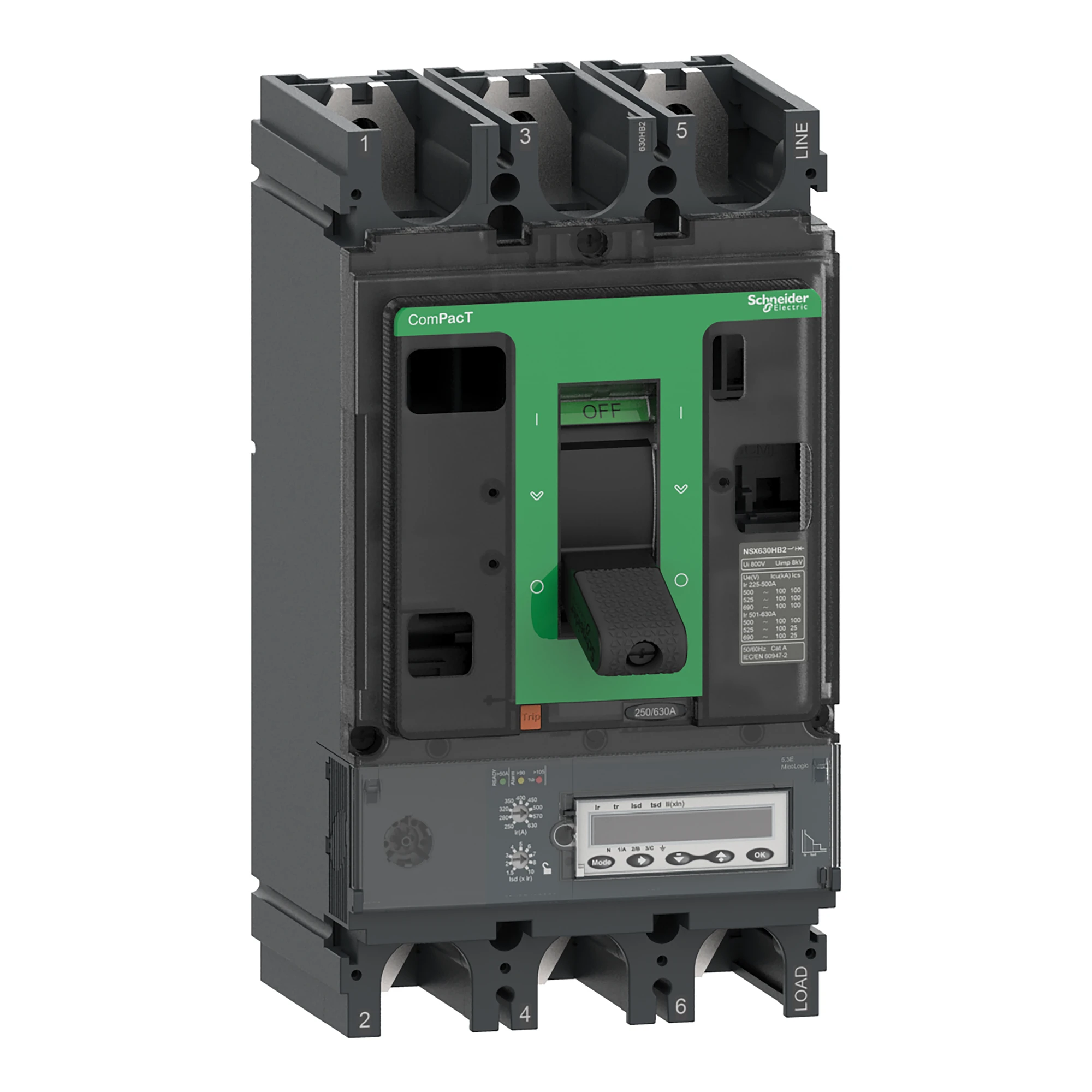 Schneider Electric C63V35E630 Compact Circuit Breaker ComPacT NSX630HB1 with Micrologic 5.3 E 3P3D 630 A, 75kA/690V AC (img_001) Schneider Electric C63V35E630 Compact Circuit Breaker ComPacT NSX630HB1 with Micrologic 5.3 E 3P3D 630 A, 75kA/690V AC (img_001)