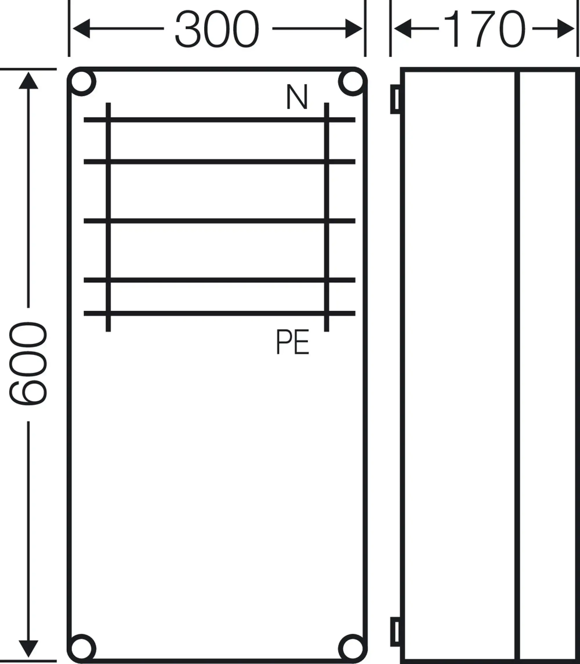 Hensel 2000791 Mi-Sammelschienengehäuse 300x600mm, Sammelschienen 250 A, 5polig Mi 6457 (img_004)