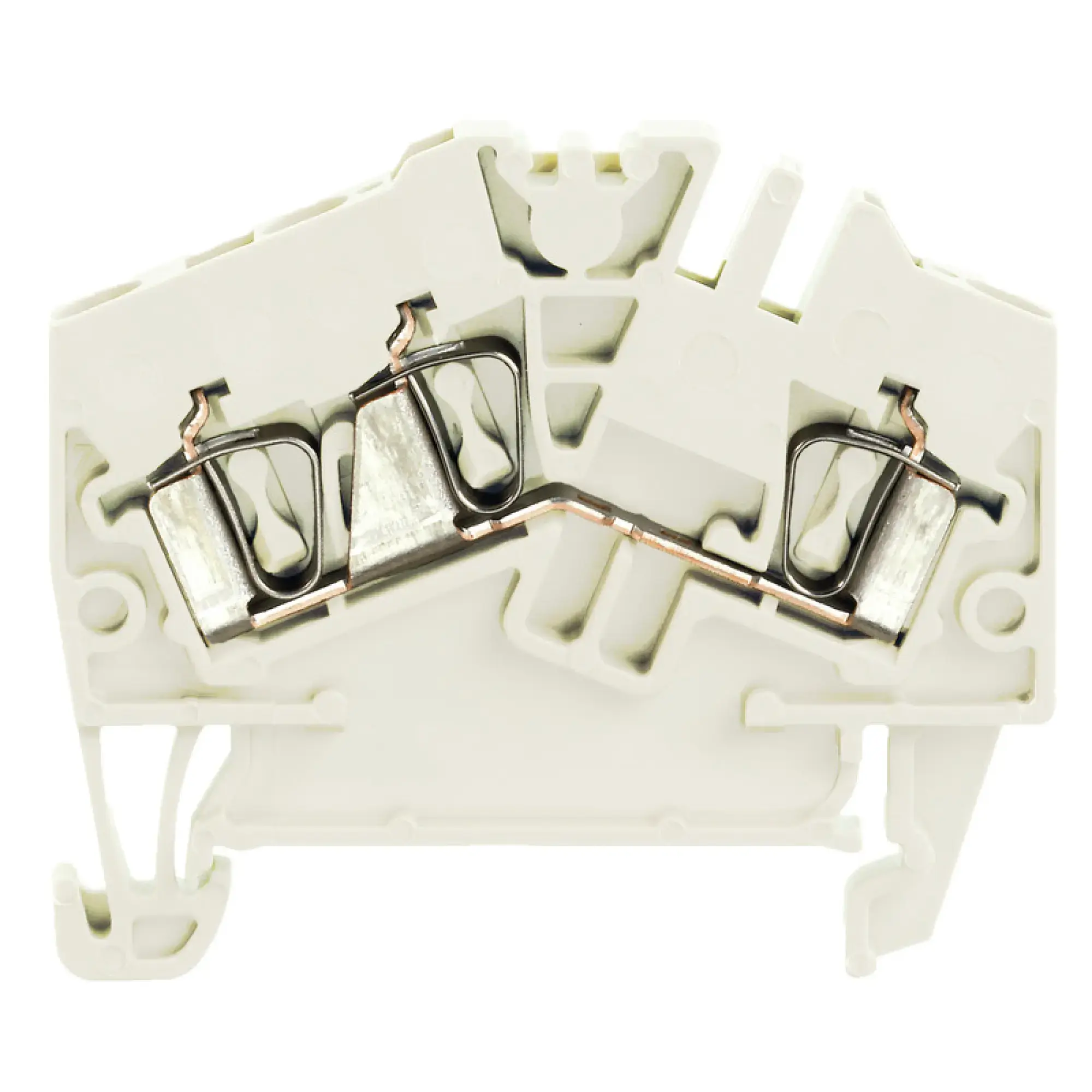 Weidmüller 1946230000 Feed-through terminal block, Tension-clamp connection, white, 2.5 mm², 24 A, 800 V, Number of connections: 3 (img_001)