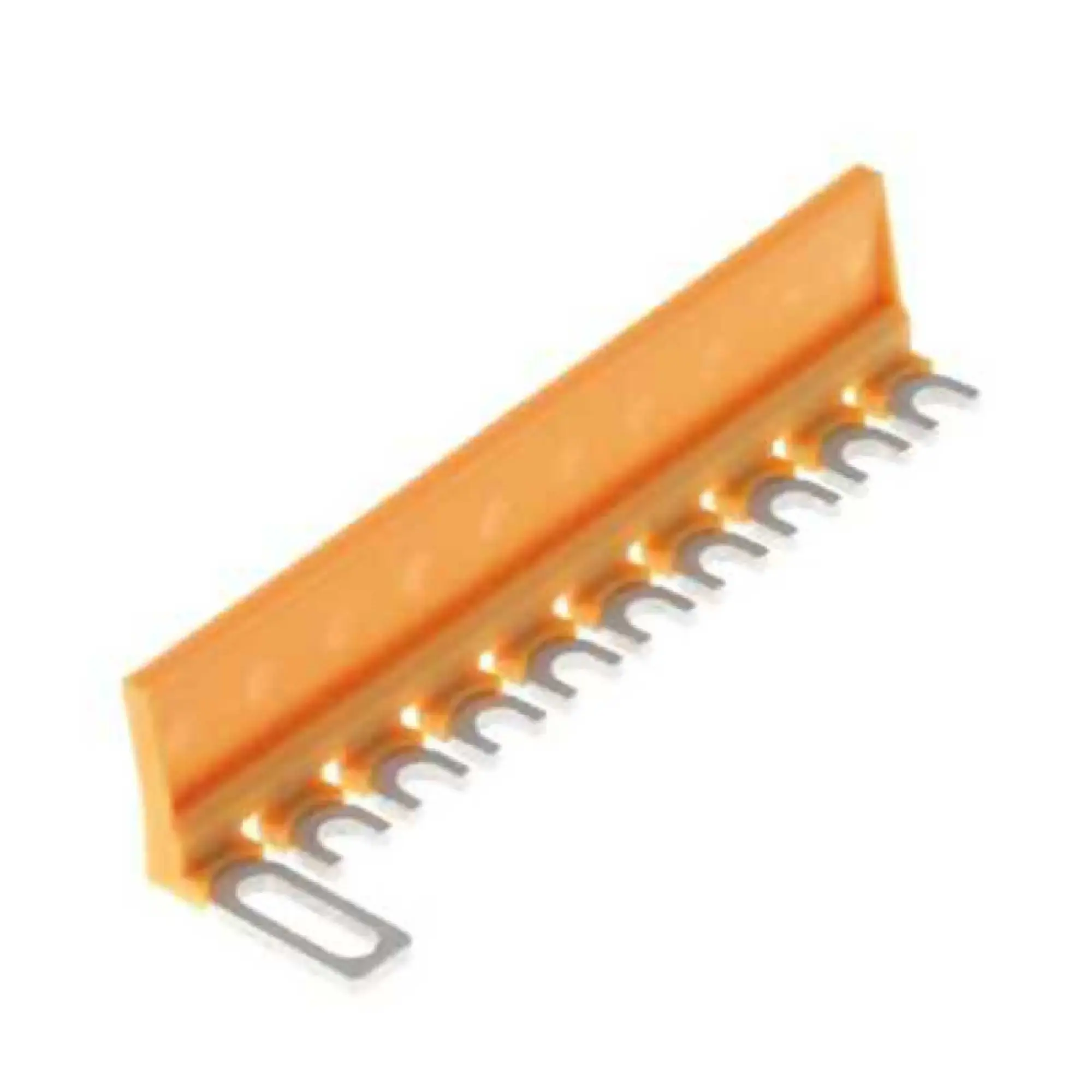 Weidmüller 1936180000 Cross-connector (terminal), Plugged, orange, 41 A, Number of poles: 10, Pitch in mm: 7.90, Insulated: Yes, Width: 77.3 mm (img_001)