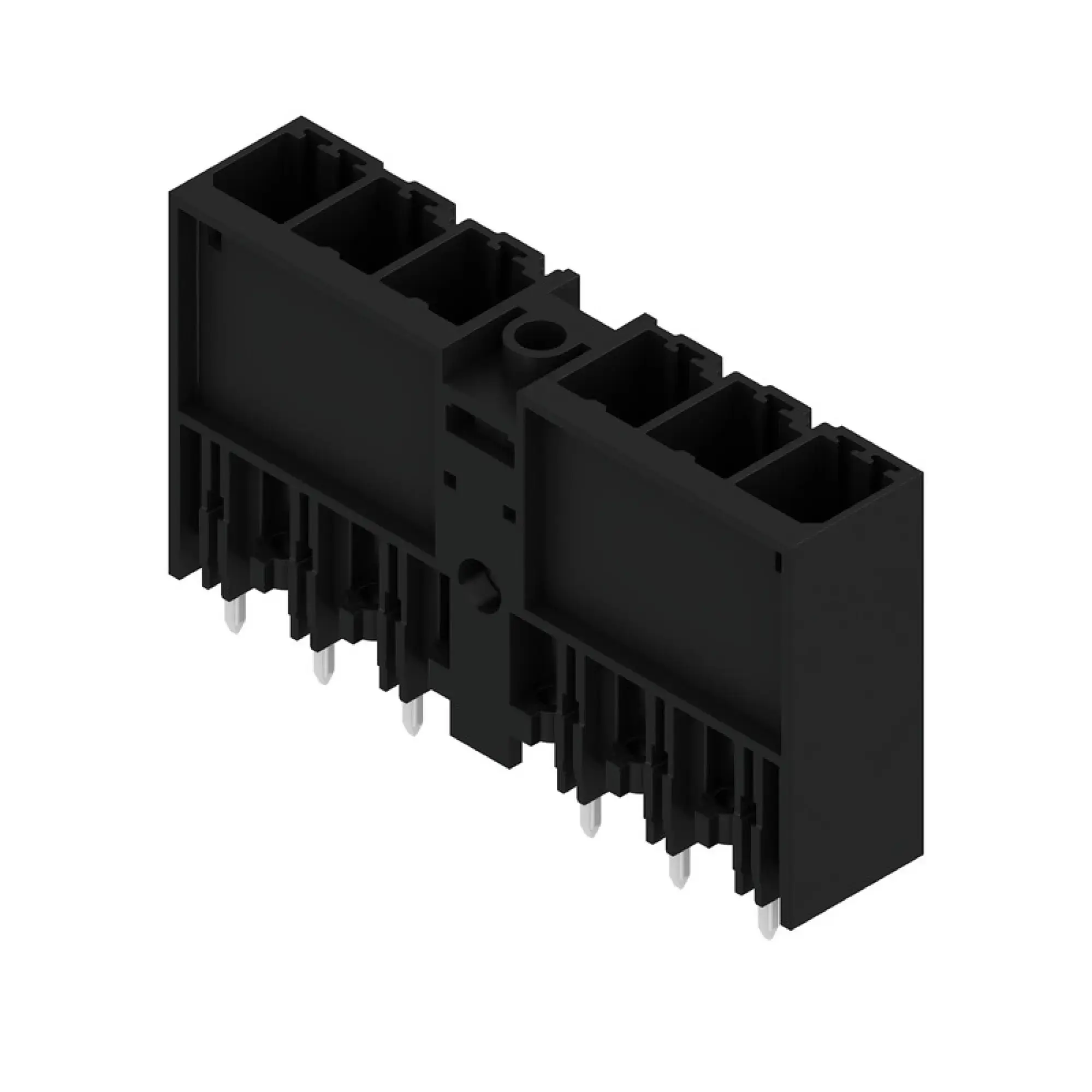 Weidmüller 1048720000 PCB connector (board connection), 630 V, 57 A, Pitch in mm: 7.62, Number of poles: 6, THT solder connection, Box (img_001)