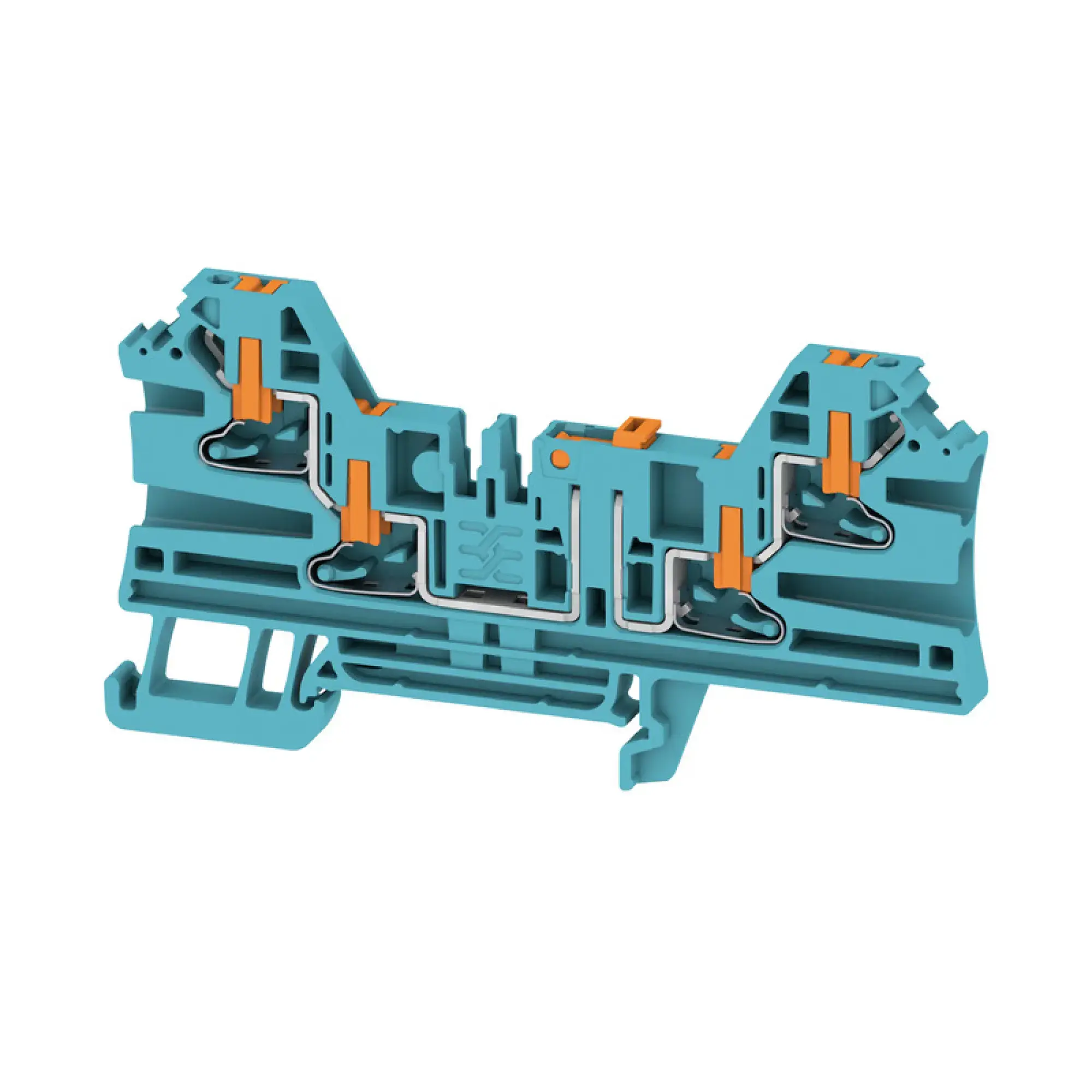 Weidmüller 2898730000 Test-disconnect terminal, PUSH IN, blue, 2.5 mm², 20 A, 500 V, Number of connections: 4, Number of levels: 1 (img_001)