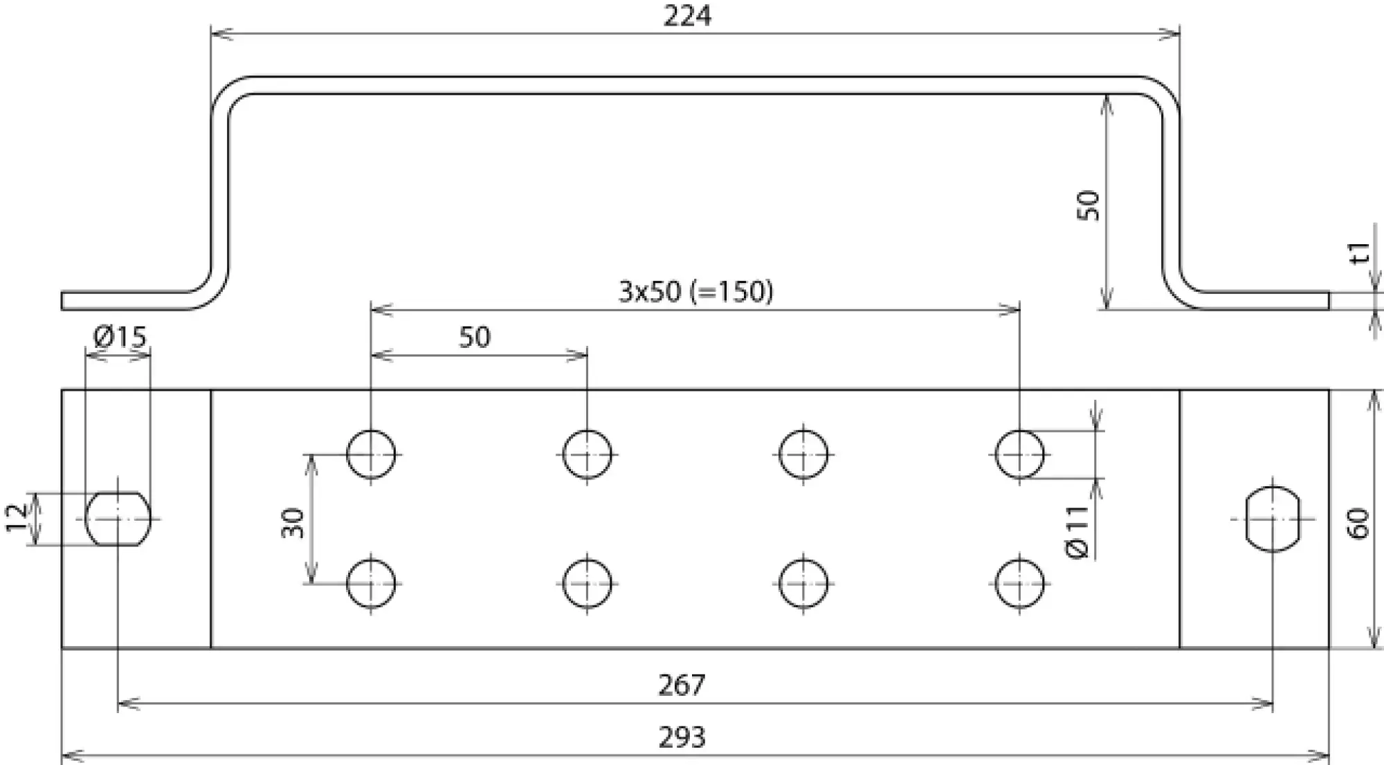 Dehn 472024 Earthing busbar St/tZn f. equipotential bonding with 2 x 4 terminals (img_004)