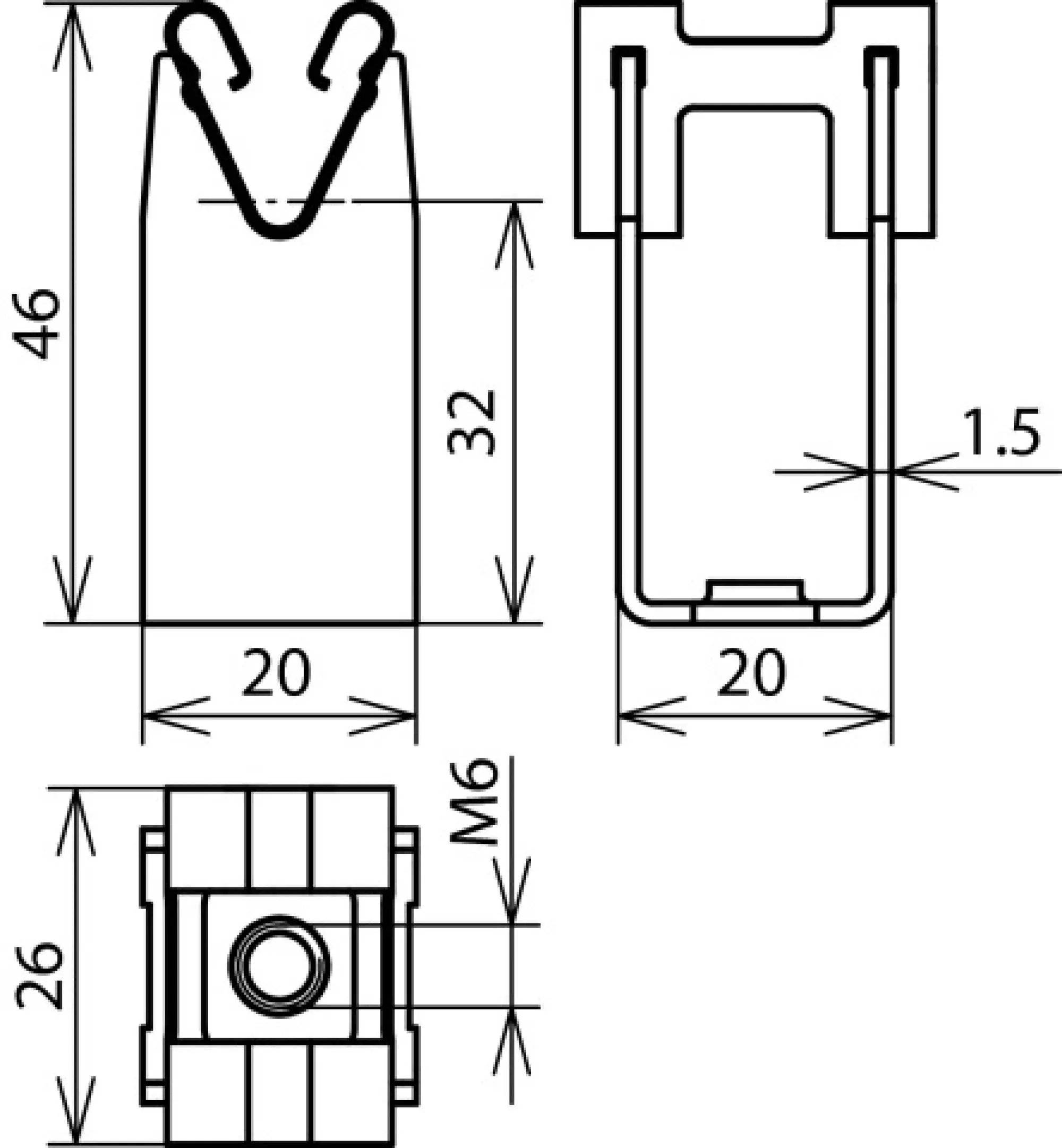 Dehn 207037 Conductor holder DEHNgrip Cu for Rd 8mm H 32mm with thread M6 (img_002)