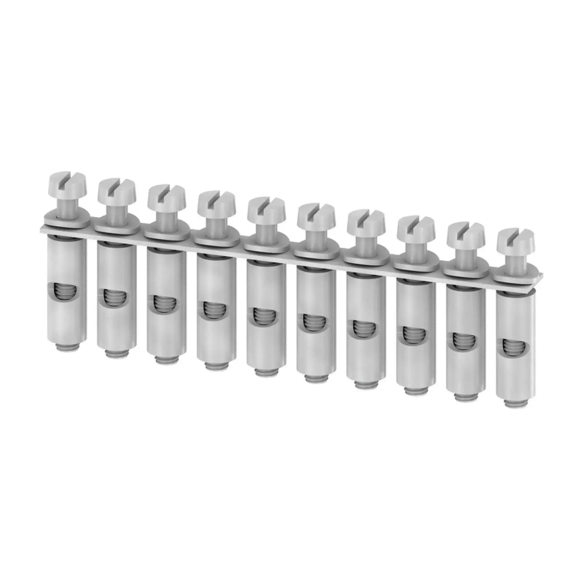 Weidmüller 0368800000 Cross-connector (terminal), when screwed in, grey, 32 A, Number of poles: 10, Pitch in mm: 6.00, Insulated: No, Width: 63.5 mm (img_001)