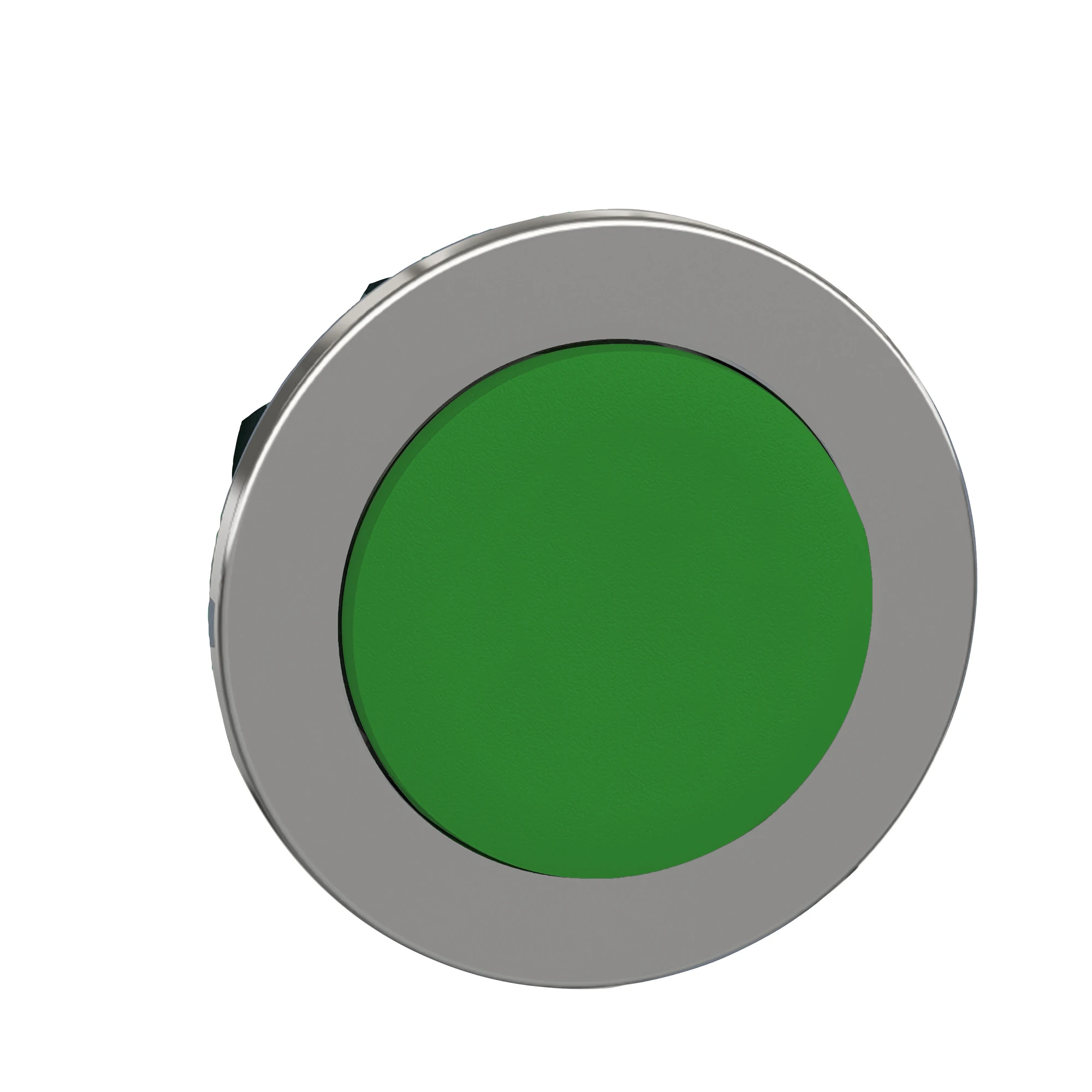 Schneider Electric ZB4FH3 Push Button, Front Element, Harmony XB4F, Metal, 30mm, Green, Projecting, Unmarked, Latching (img_001)