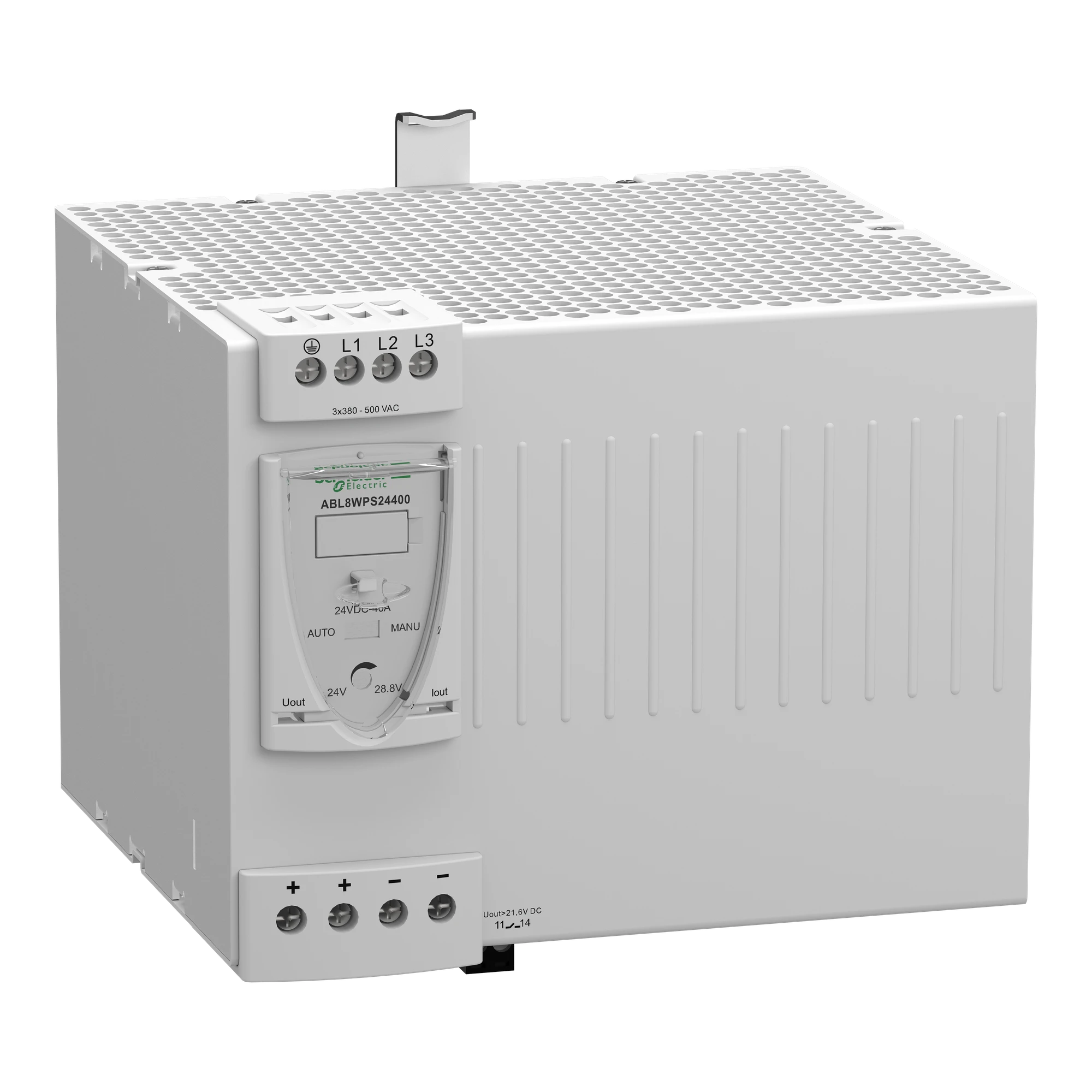 Schneider Electric ABL8WPS24400 Power Supply, Modicon ABL8, Universal, Switched, 380-500V AC, 3-phase, 24V DC, 40A, 960W (img_001) Schneider Electric ABL8WPS24400 Power Supply, Modicon ABL8, Universal, Switched, 380-500V AC, 3-phase, 24V DC, 40A, 960W (img_001)