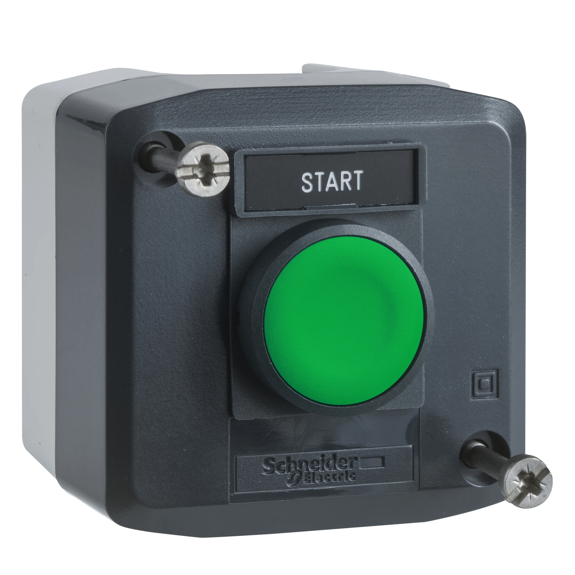 Schneider Electric XALD101H29 Surface mounting enclosure, Harmony XALD, plastic, dark grey, 1 push-button, green, START, 22mm, 1NO (img_001) Schneider Electric XALD101H29 Surface mounting enclosure, Harmony XALD, plastic, dark grey, 1 push-button, green, START, 22mm, 1NO (img_001)