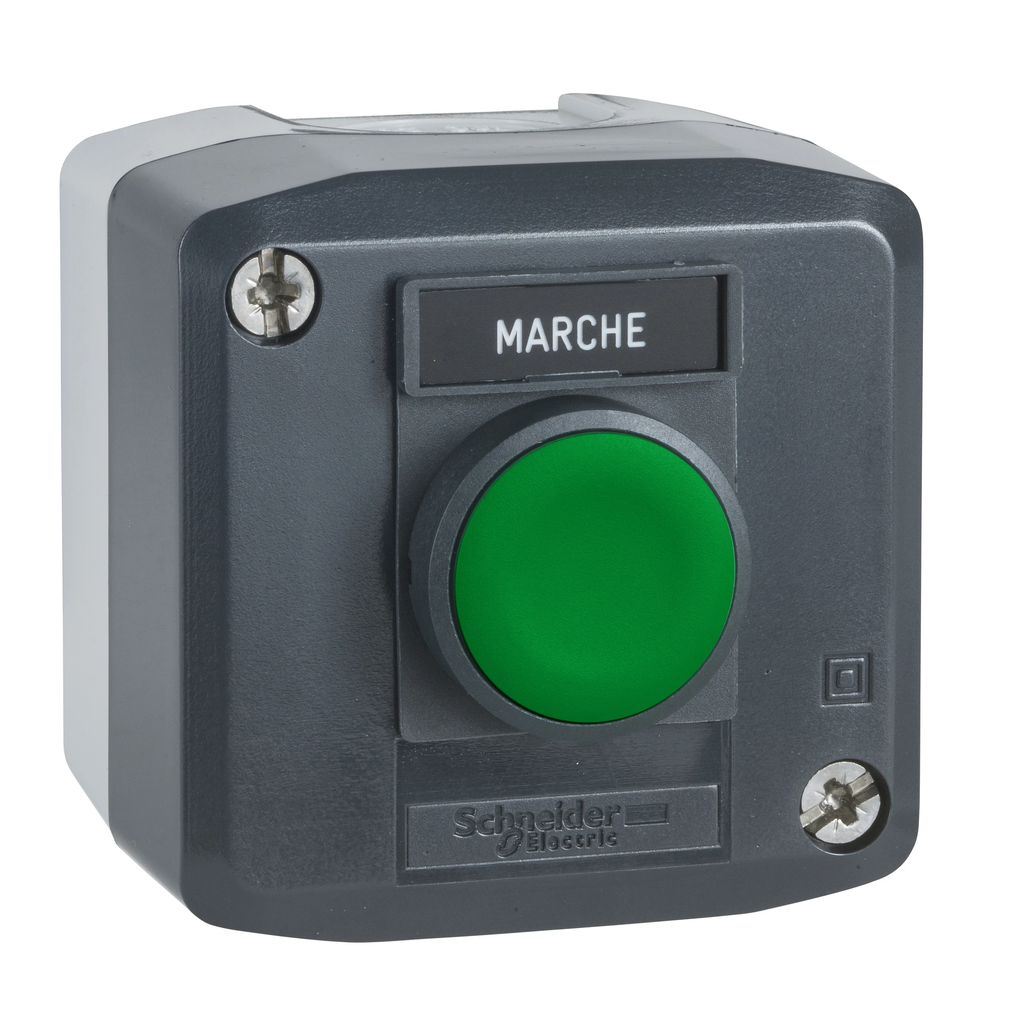 Schneider Electric XALD101 Surface mounting enclosure, Harmony XALD, plastic, dark gray, 1 push-button, green, 22mm, 1NO (img_001) Schneider Electric XALD101 Surface mounting enclosure, Harmony XALD, plastic, dark gray, 1 push-button, green, 22mm, 1NO (img_001)